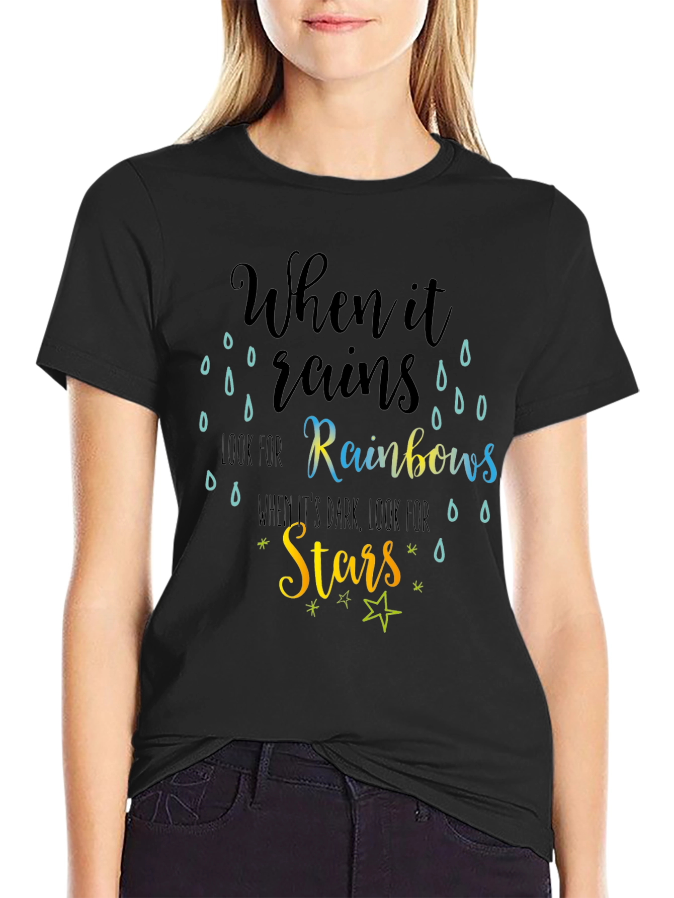 Inspirational Rainbow & Star Graphic Tee