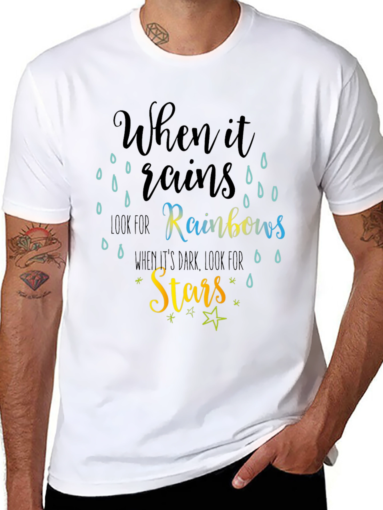 Inspirational Rainbow & Star Graphic Tee