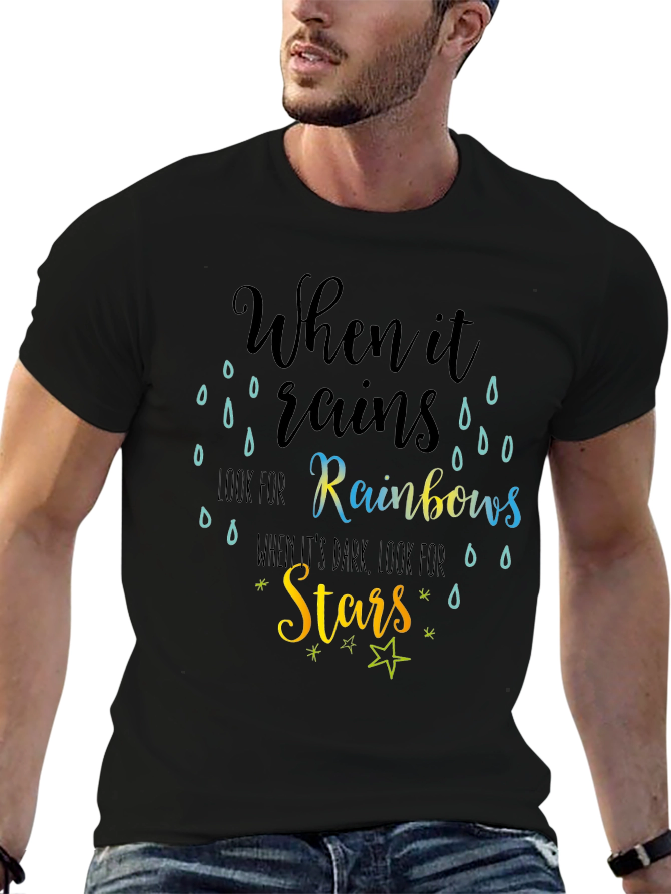 Inspirational Rainbow & Star Graphic Tee