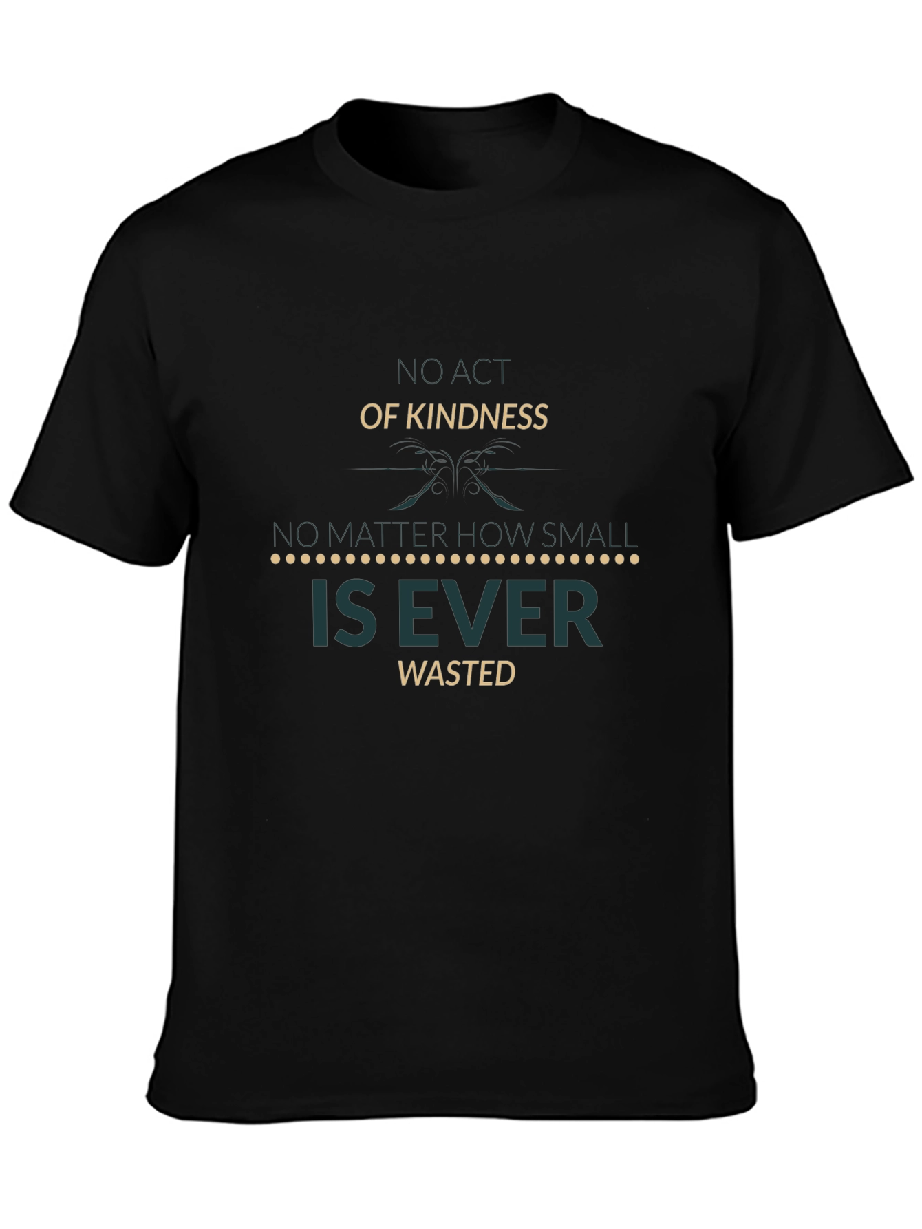 Kindness Message T-Shirt - Soft Black Cotton