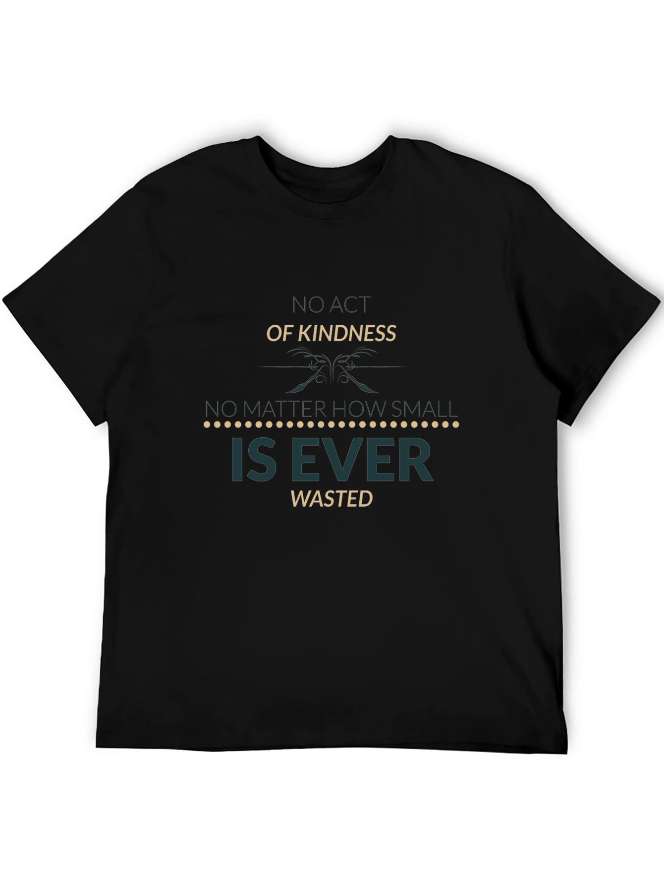 Kindness Message T-Shirt - Soft Black Cotton