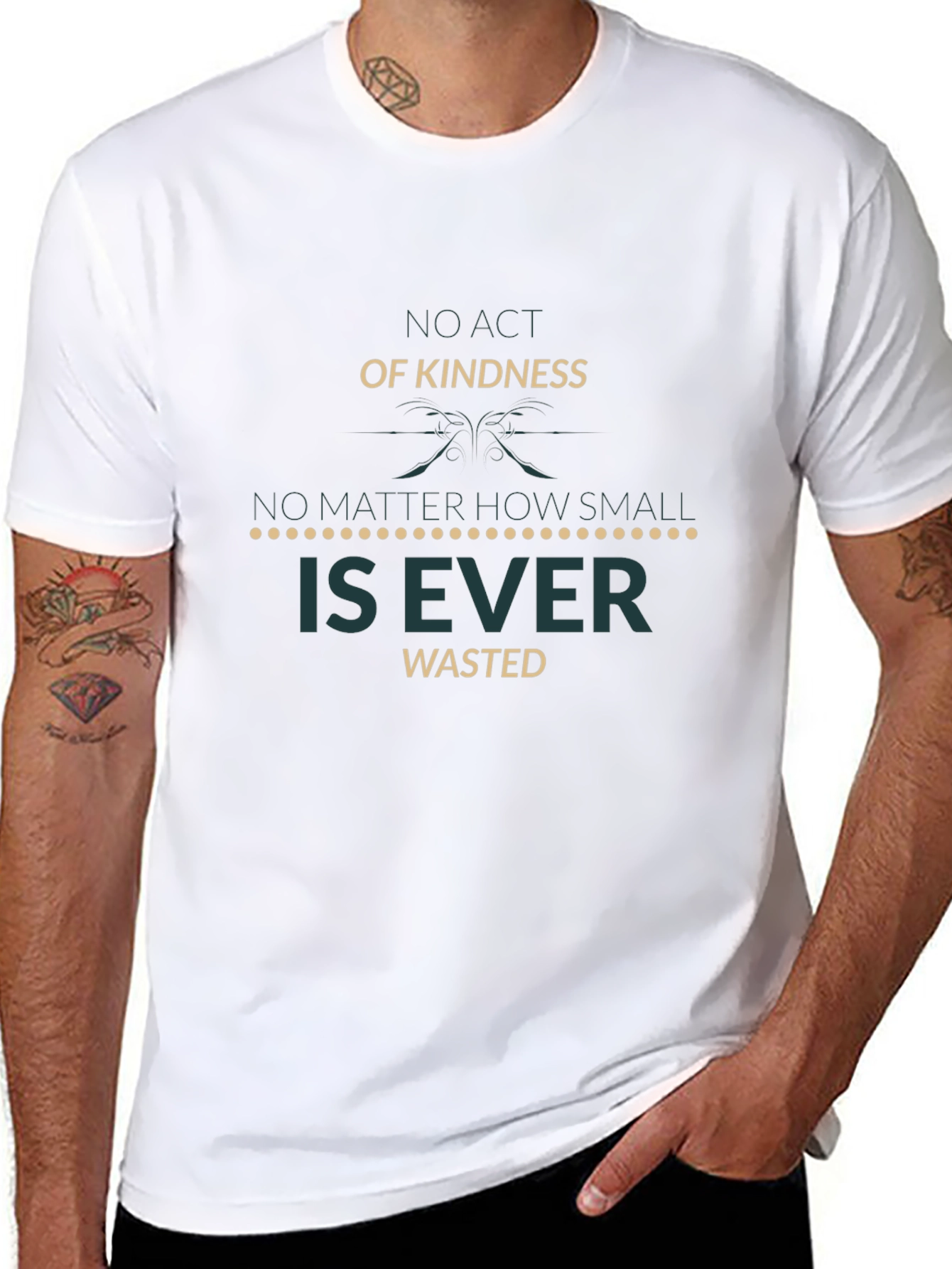 Kindness Message T-Shirt - Soft Black Cotton