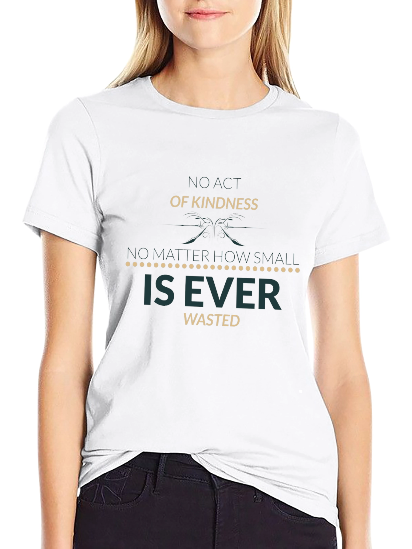 Kindness Message T-Shirt - Soft Black Cotton