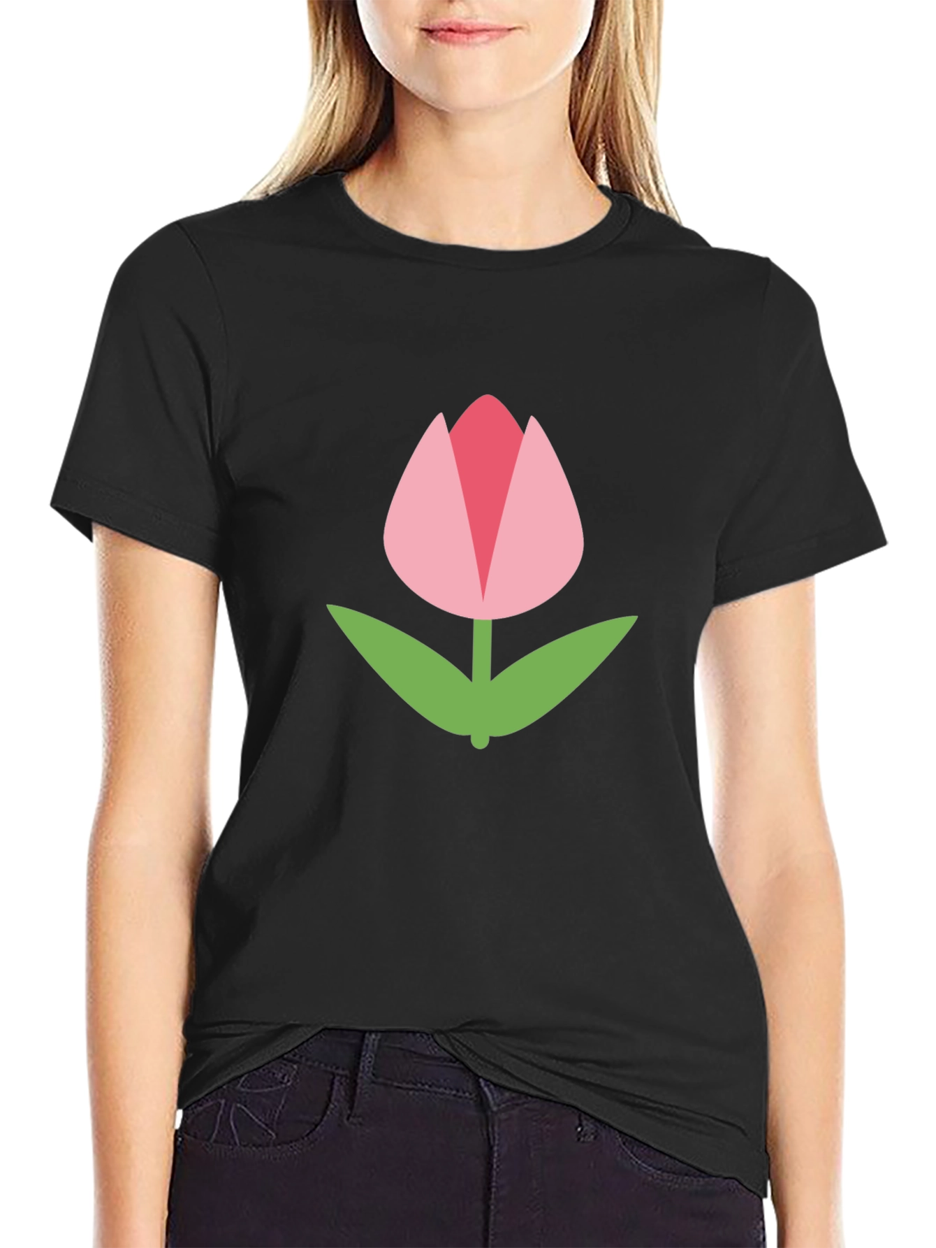 Tulip Graphic Tee - Black Unisex T-Shirt