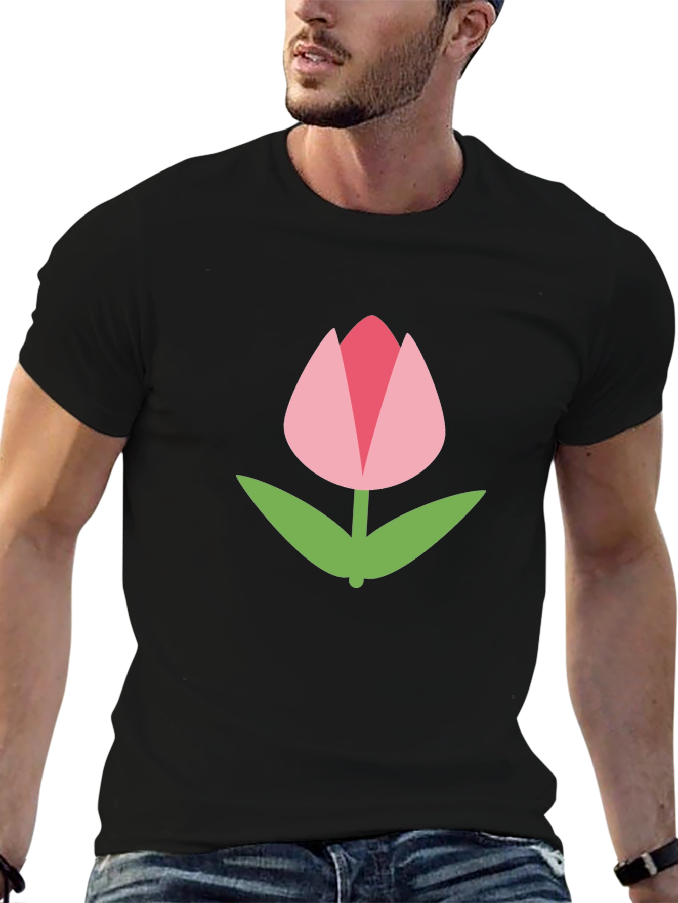 Tulip Graphic Tee - Black Unisex T-Shirt