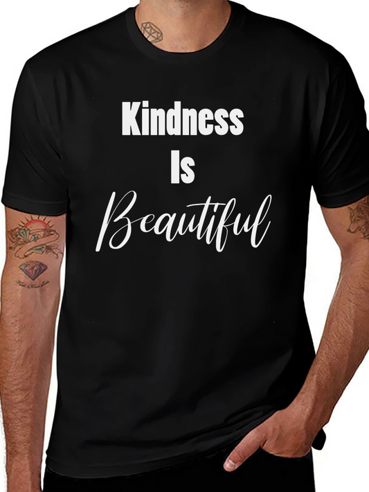 Kindness Is Beautiful Black Graphic T-Shirt