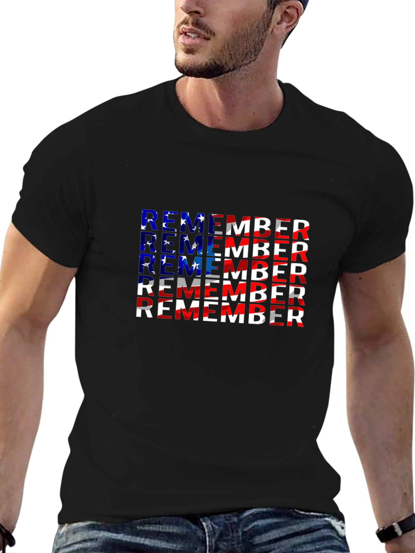 Remember Patriotic American Flag T-Shirt