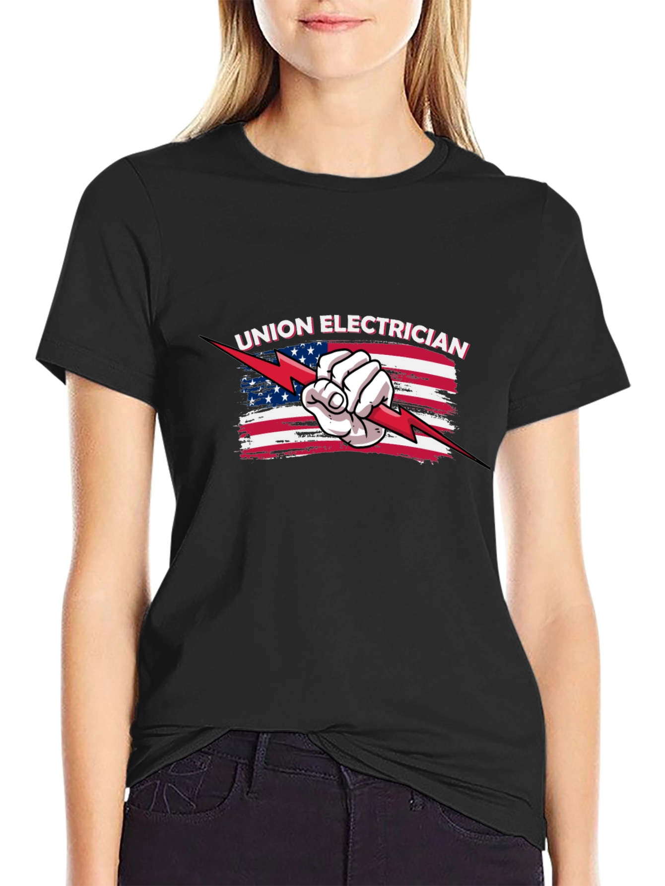 Union Electrician American Flag T-Shirt