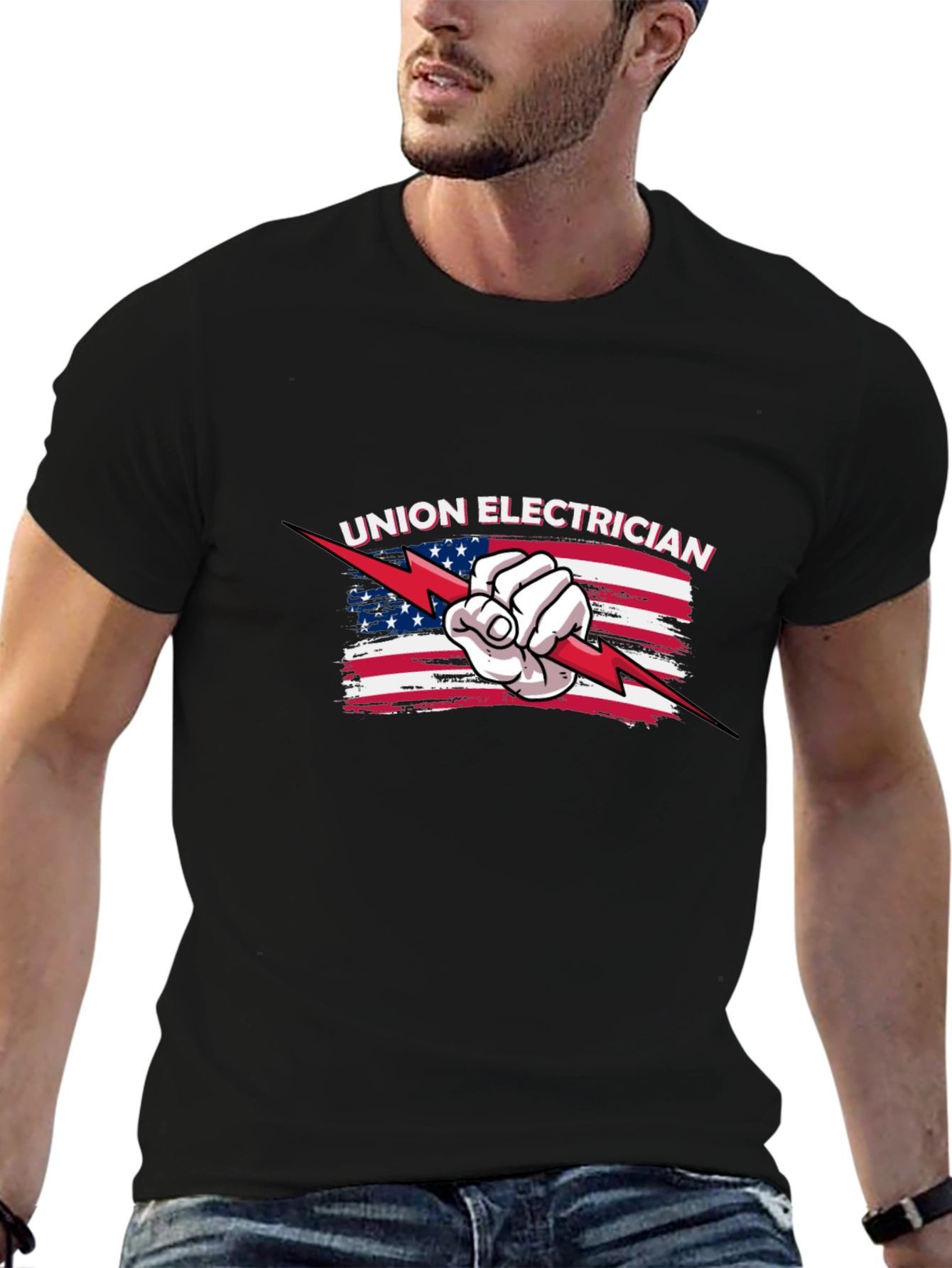 Union Electrician American Flag T-Shirt