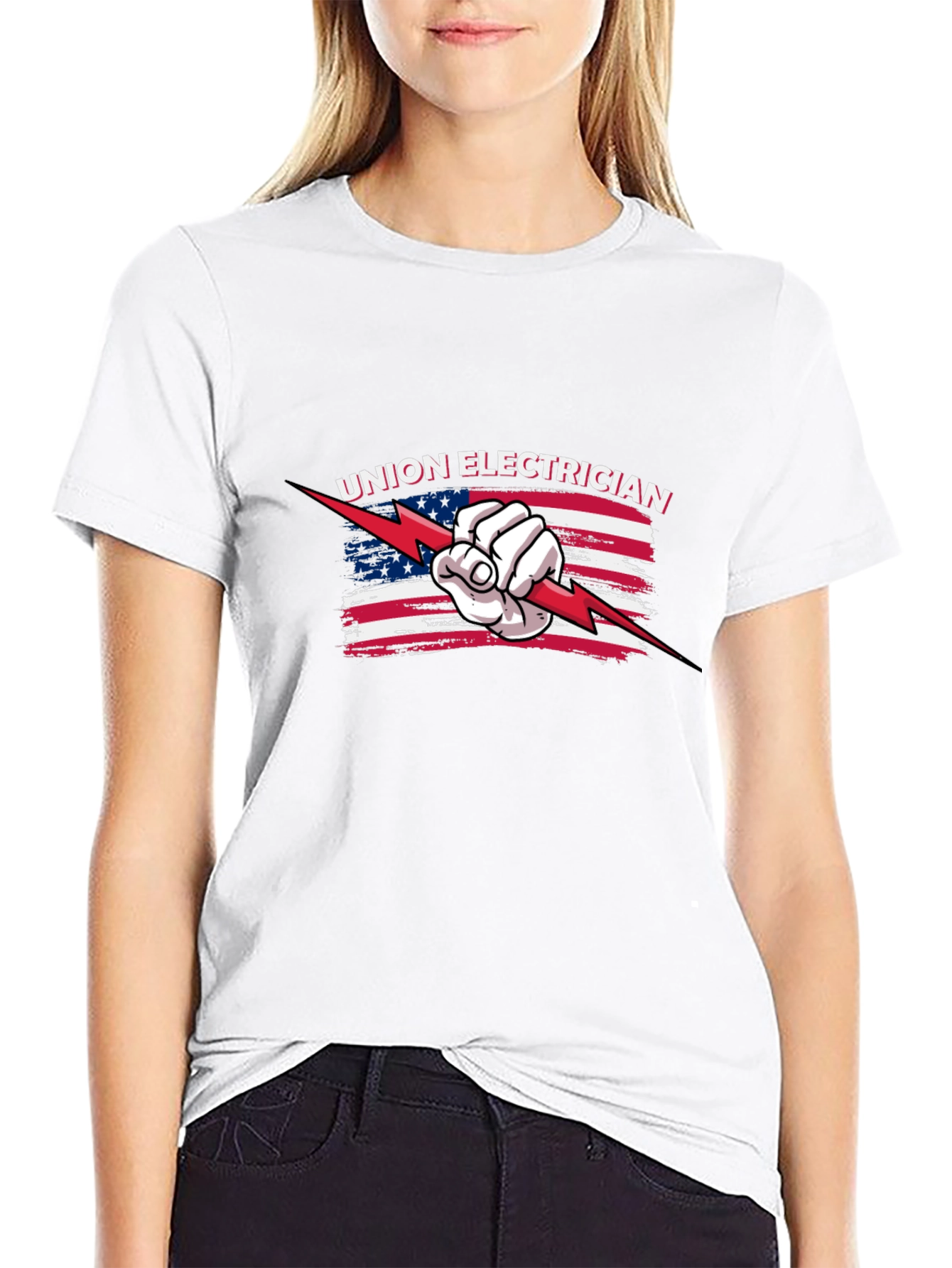 Union Electrician American Flag T-Shirt