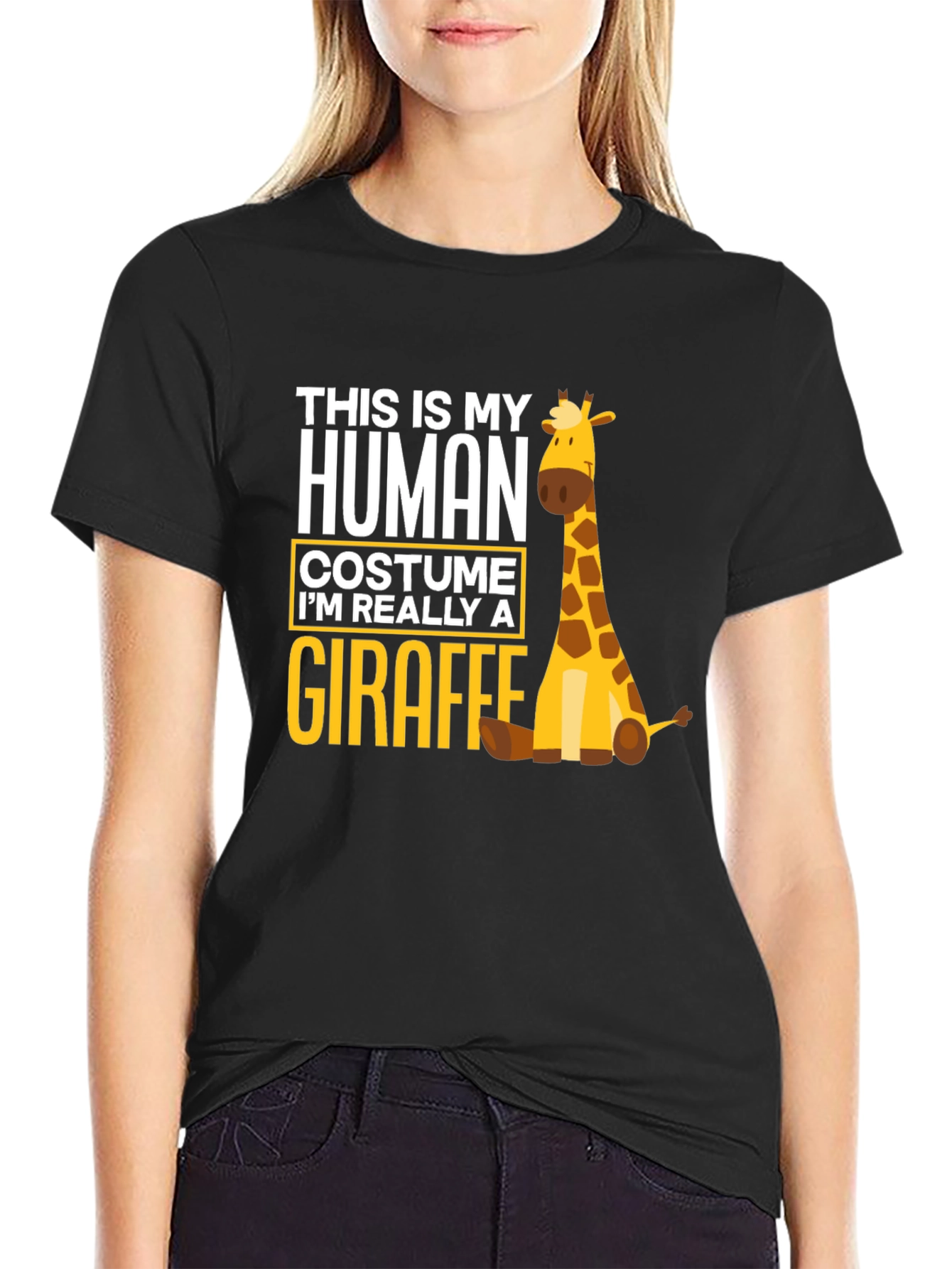 Human Costume Giraffe T-Shirt - Funny Animal Tee