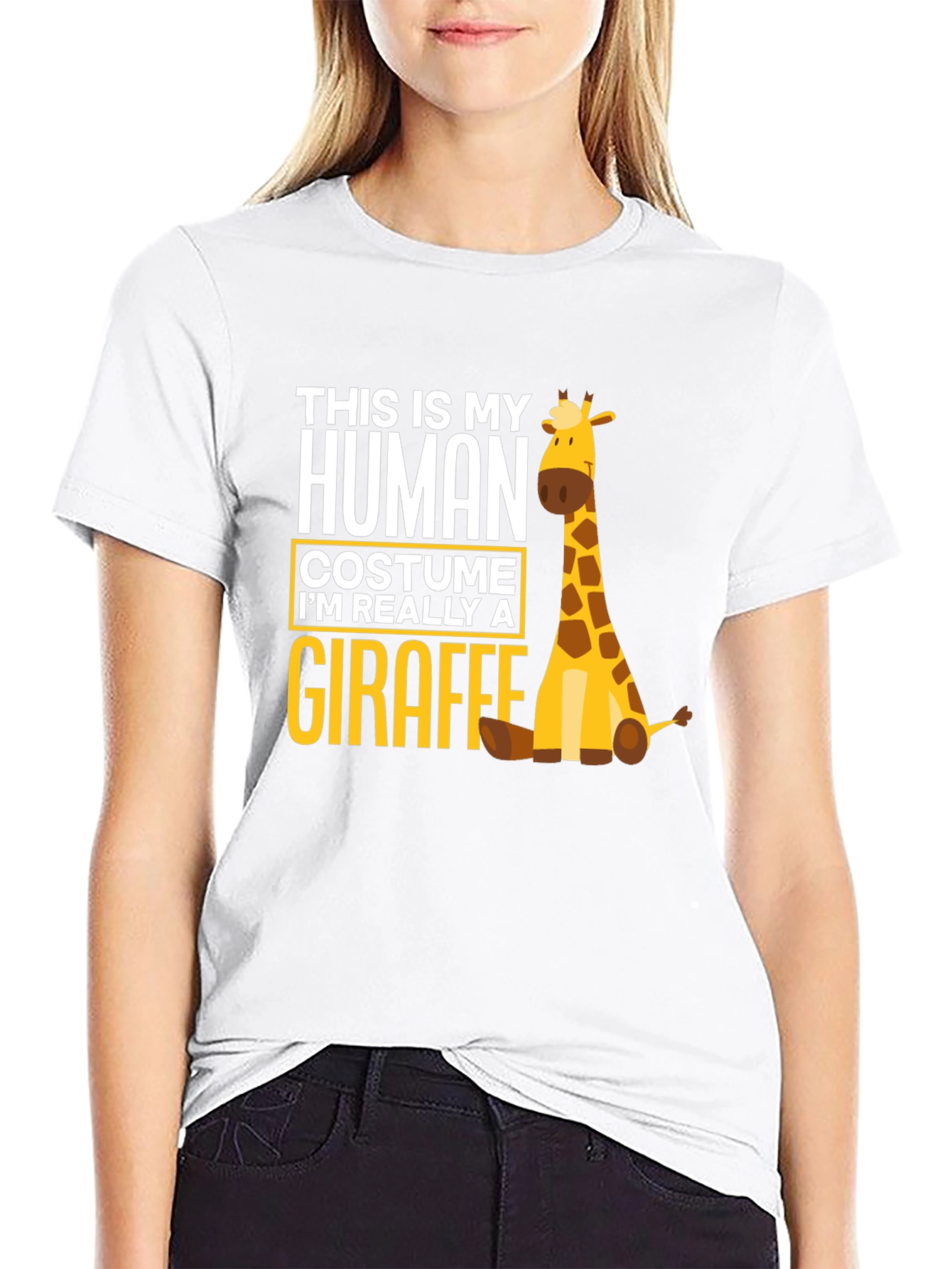 Human Costume Giraffe T-Shirt - Funny Animal Tee