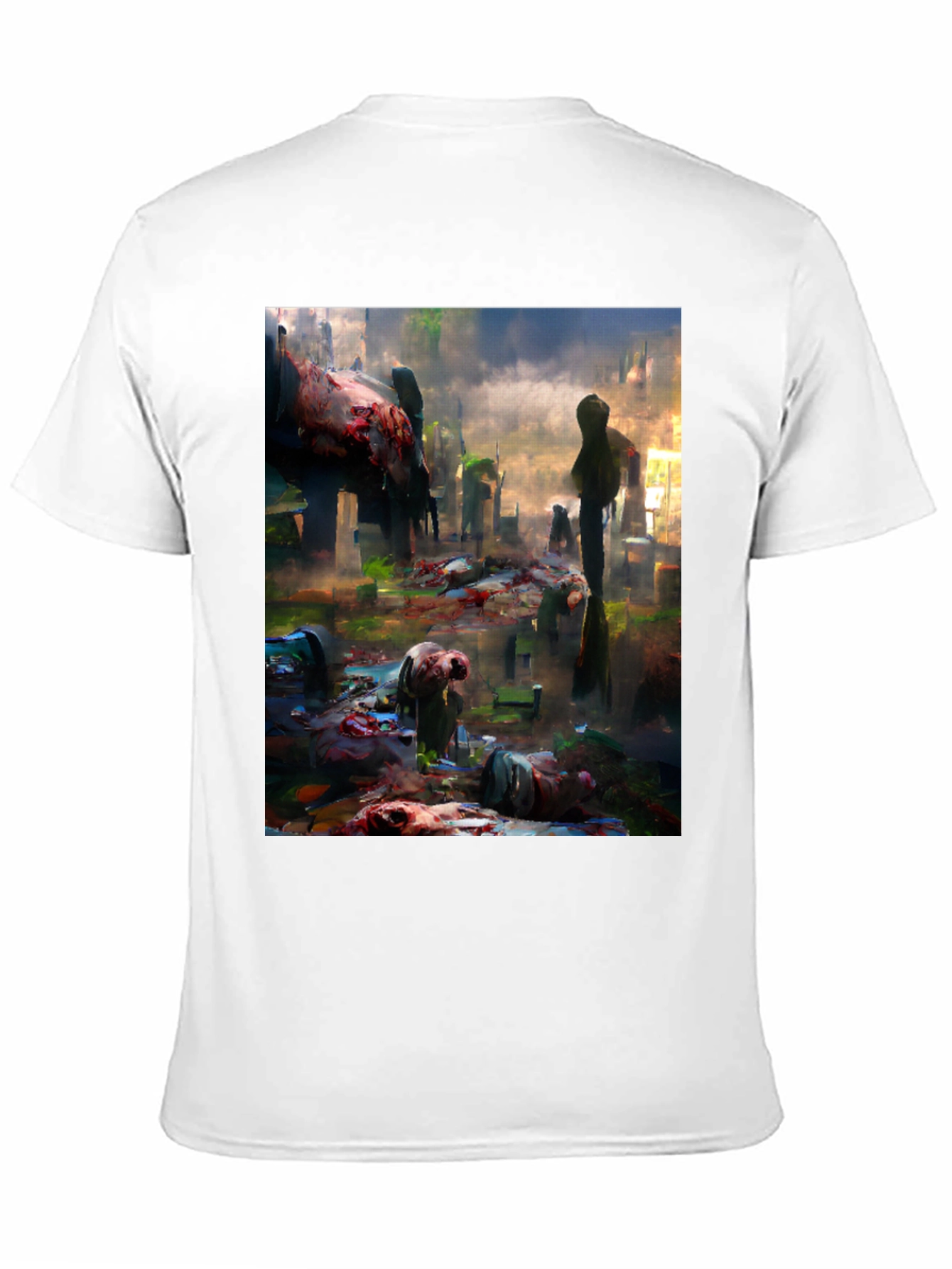 Zombie Graveyard Graphic Tee - Black Cotton T-Shirt