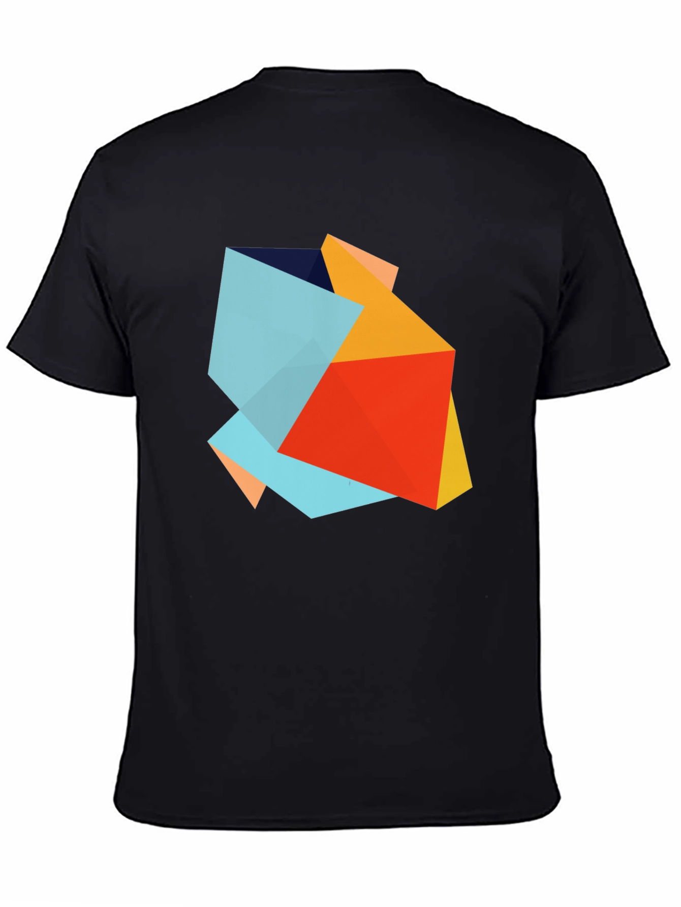 Abstract Geometric Graphic Print Black T-Shirt