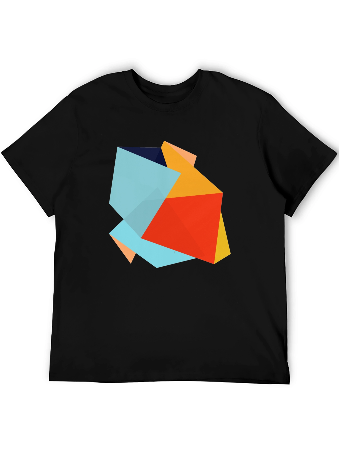Abstract Geometric Graphic Print Black T-Shirt