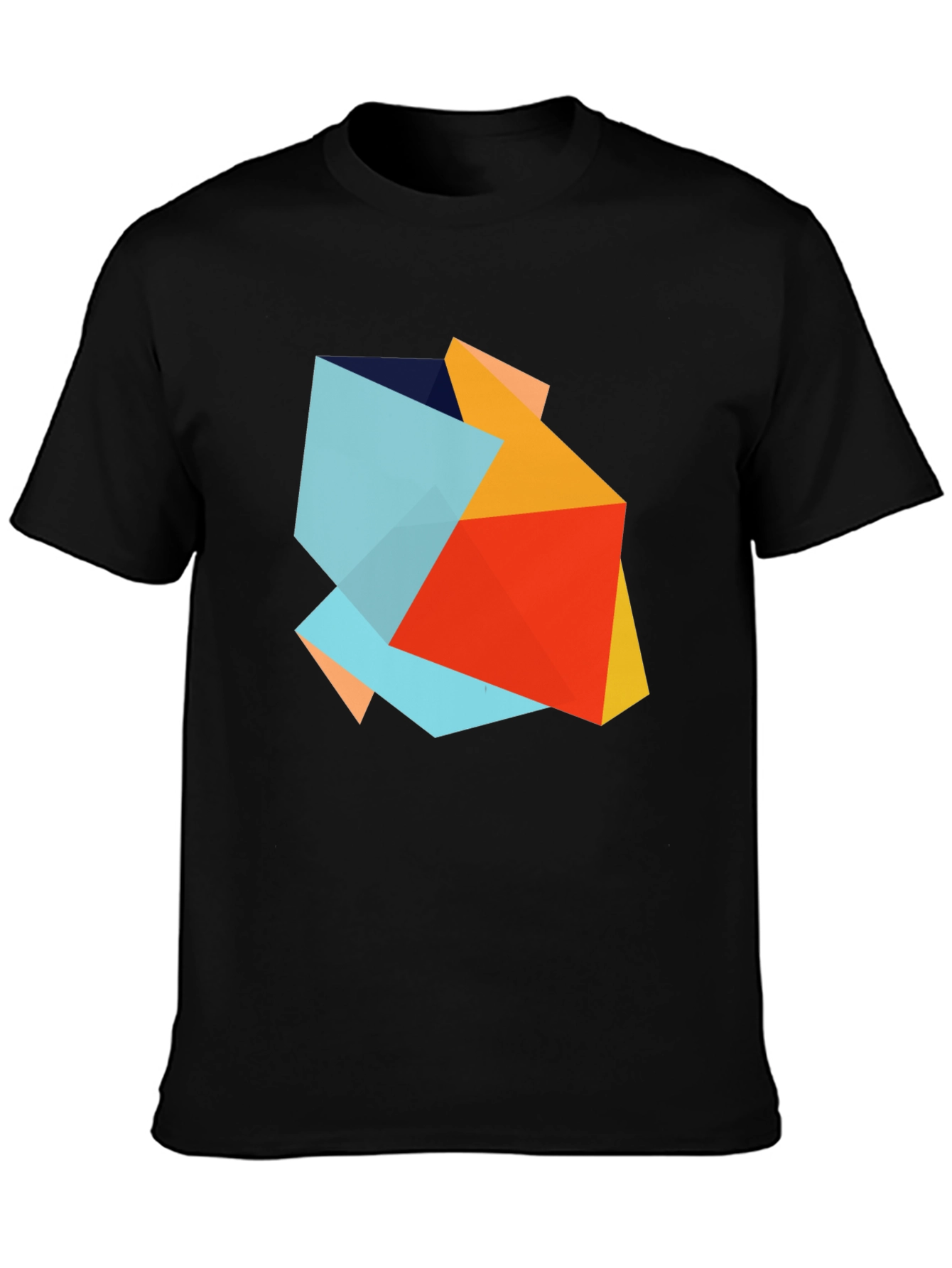 Abstract Geometric Graphic Print Black T-Shirt