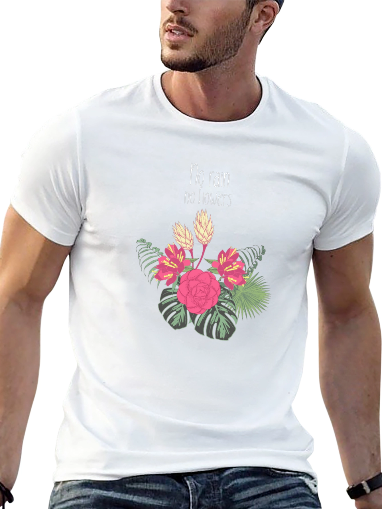 No Rain No Flowers Black Graphic T-Shirt