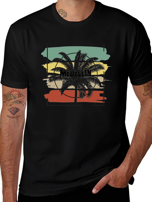 Medellin Colombia Palm Tree Graphic T-Shirt