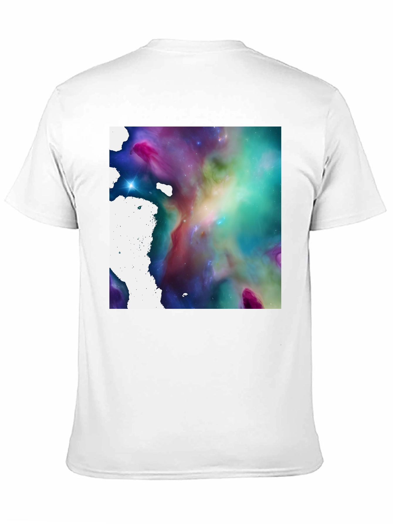 Nebula Print Black T-Shirt - Cosmic Style