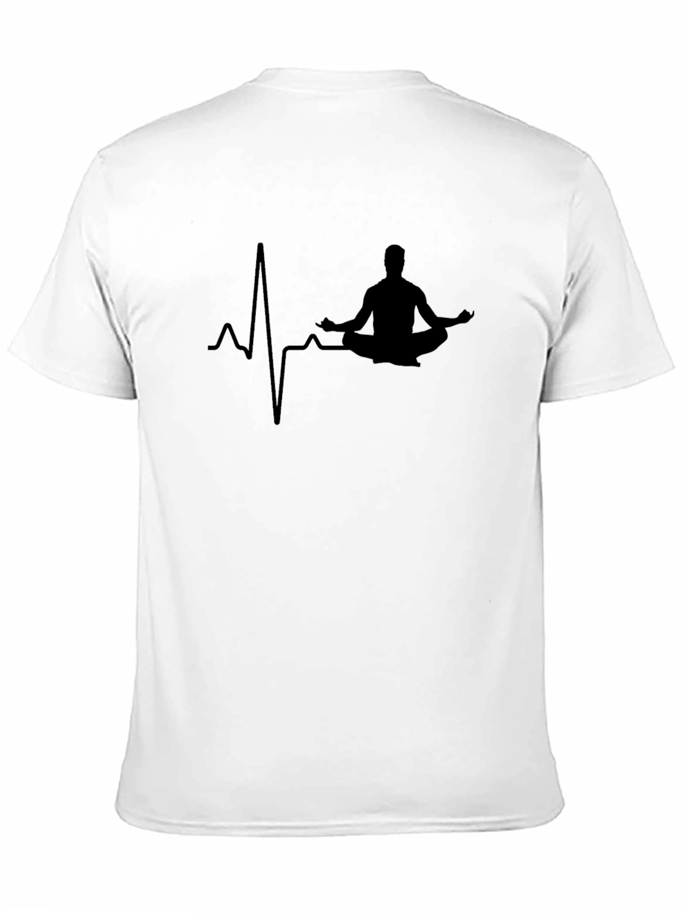 Mens Black Yoga Heartbeat T-Shirt