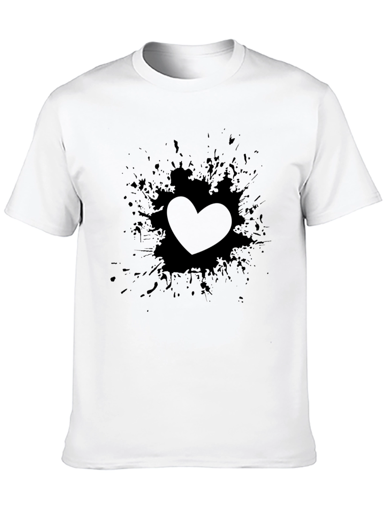 Heart Splash Graphic Black T-Shirt