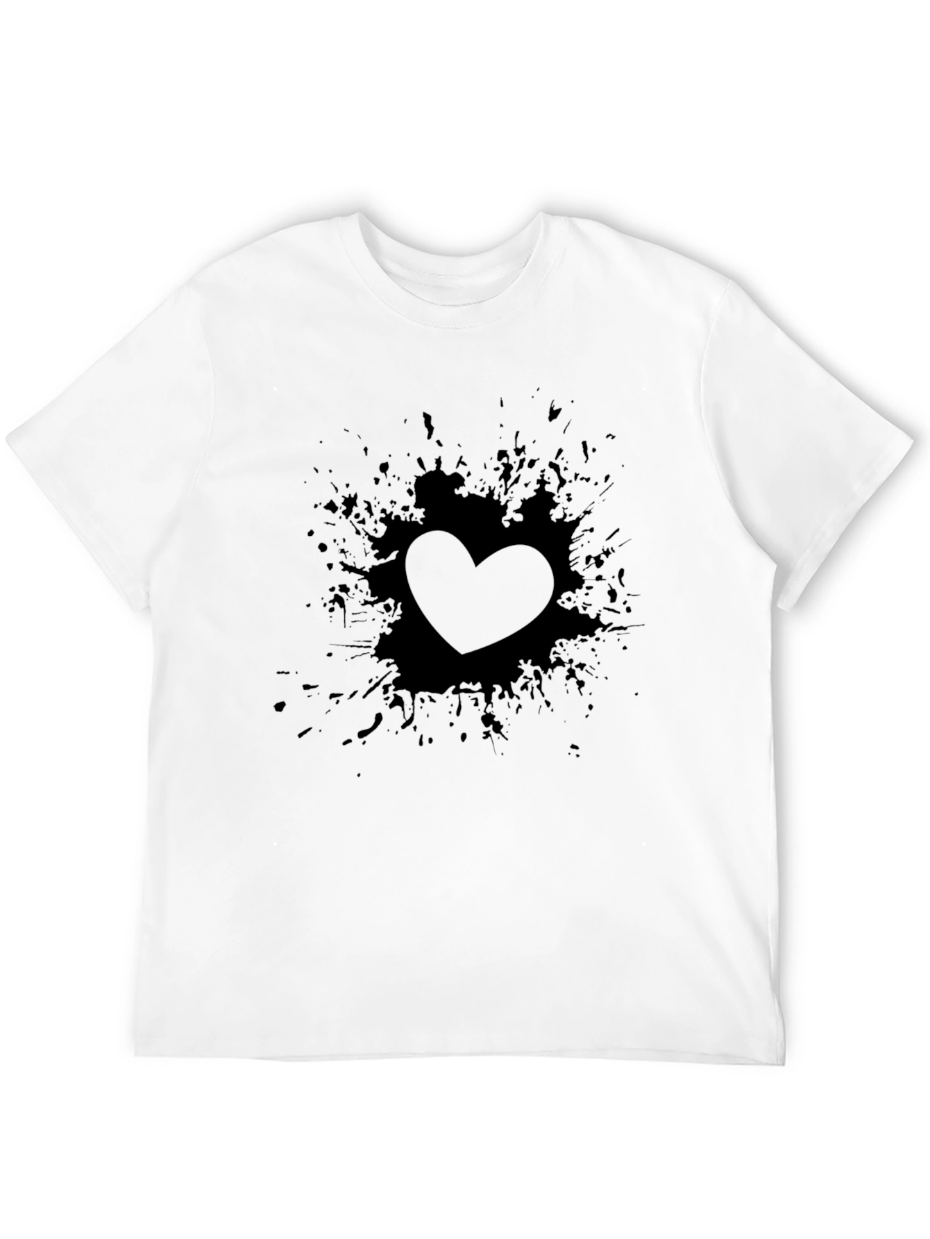 Heart Splash Graphic Black T-Shirt