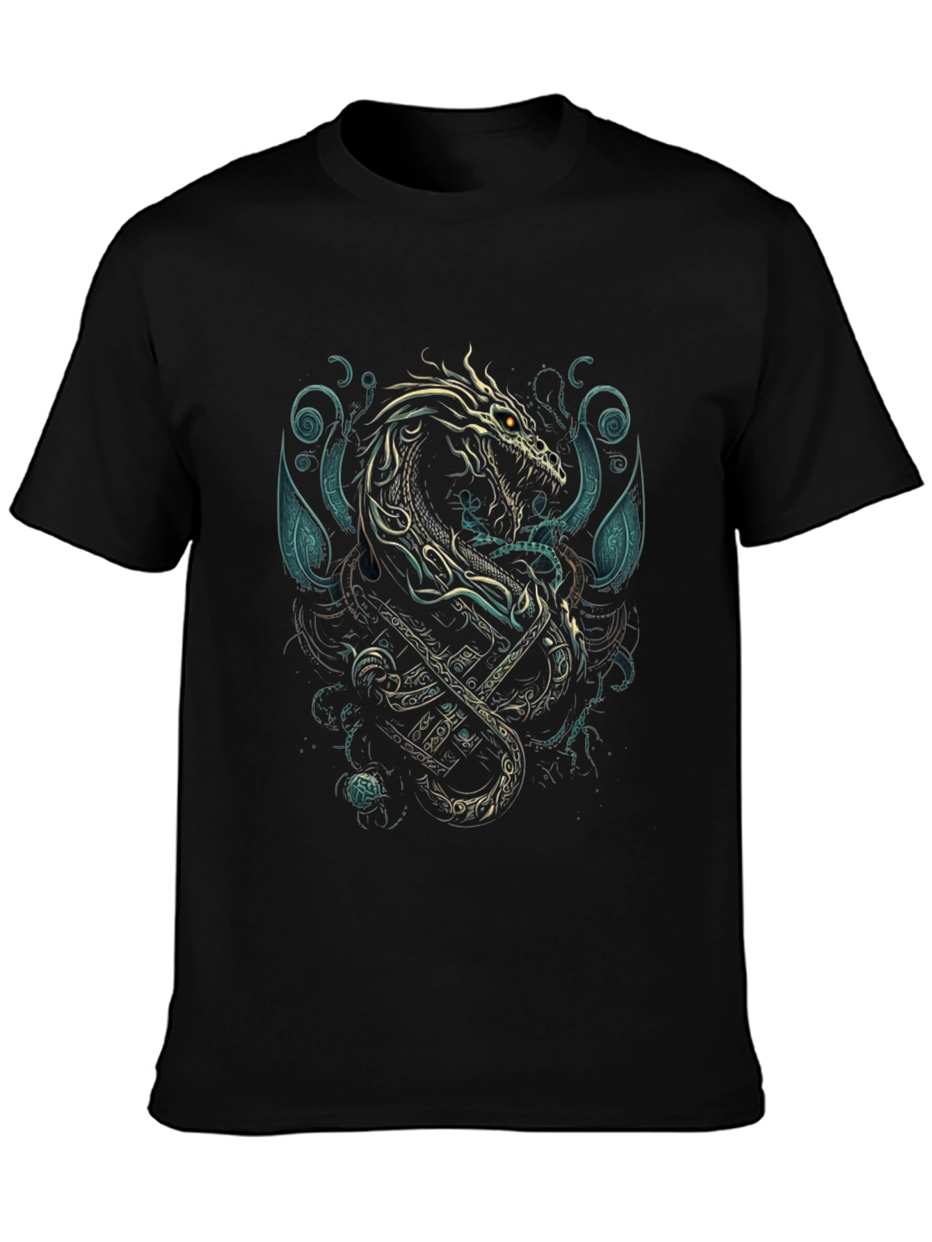Dragon & Anchor Graphic Tee - Black