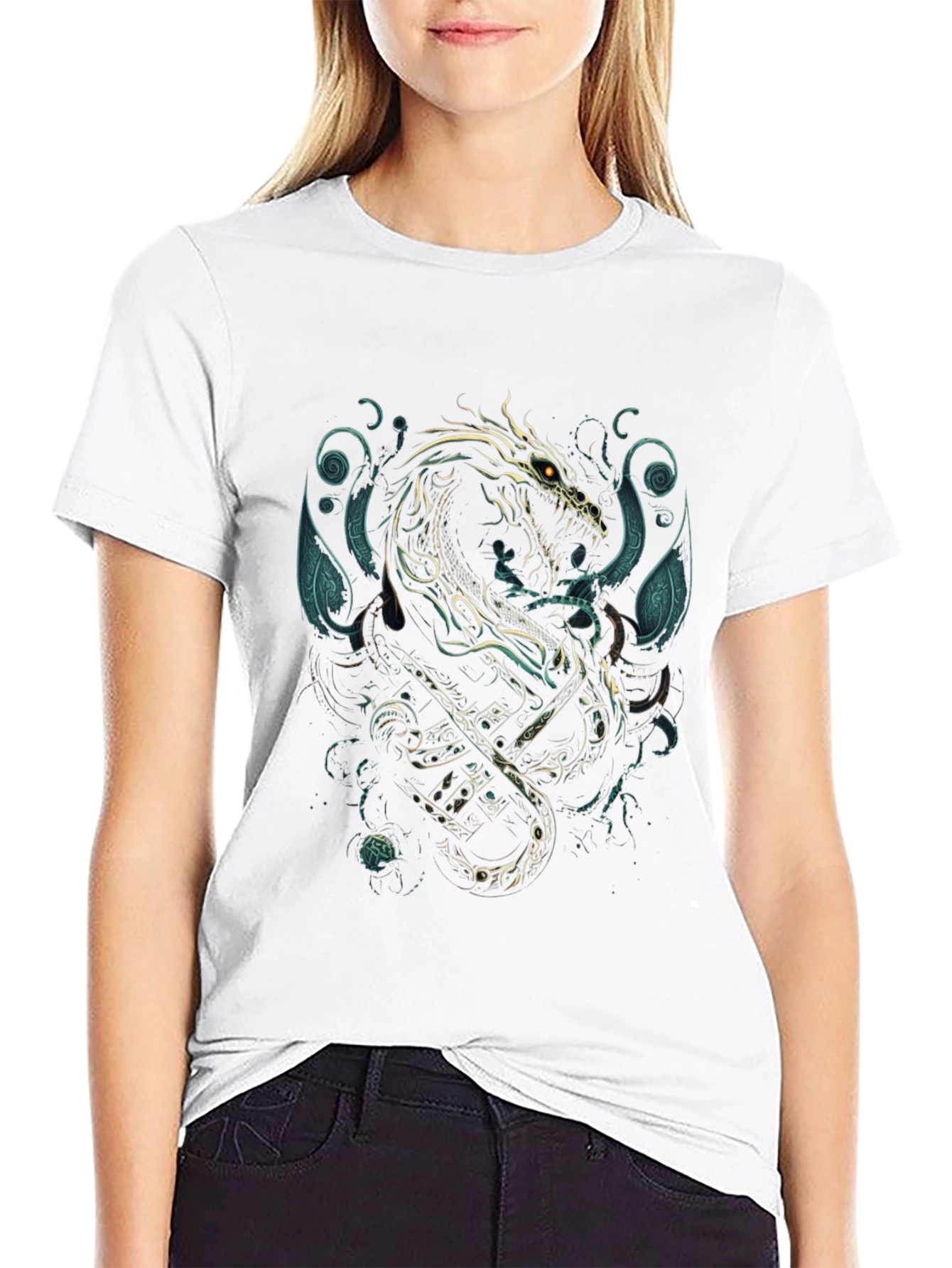 Dragon & Anchor Graphic Tee - Black