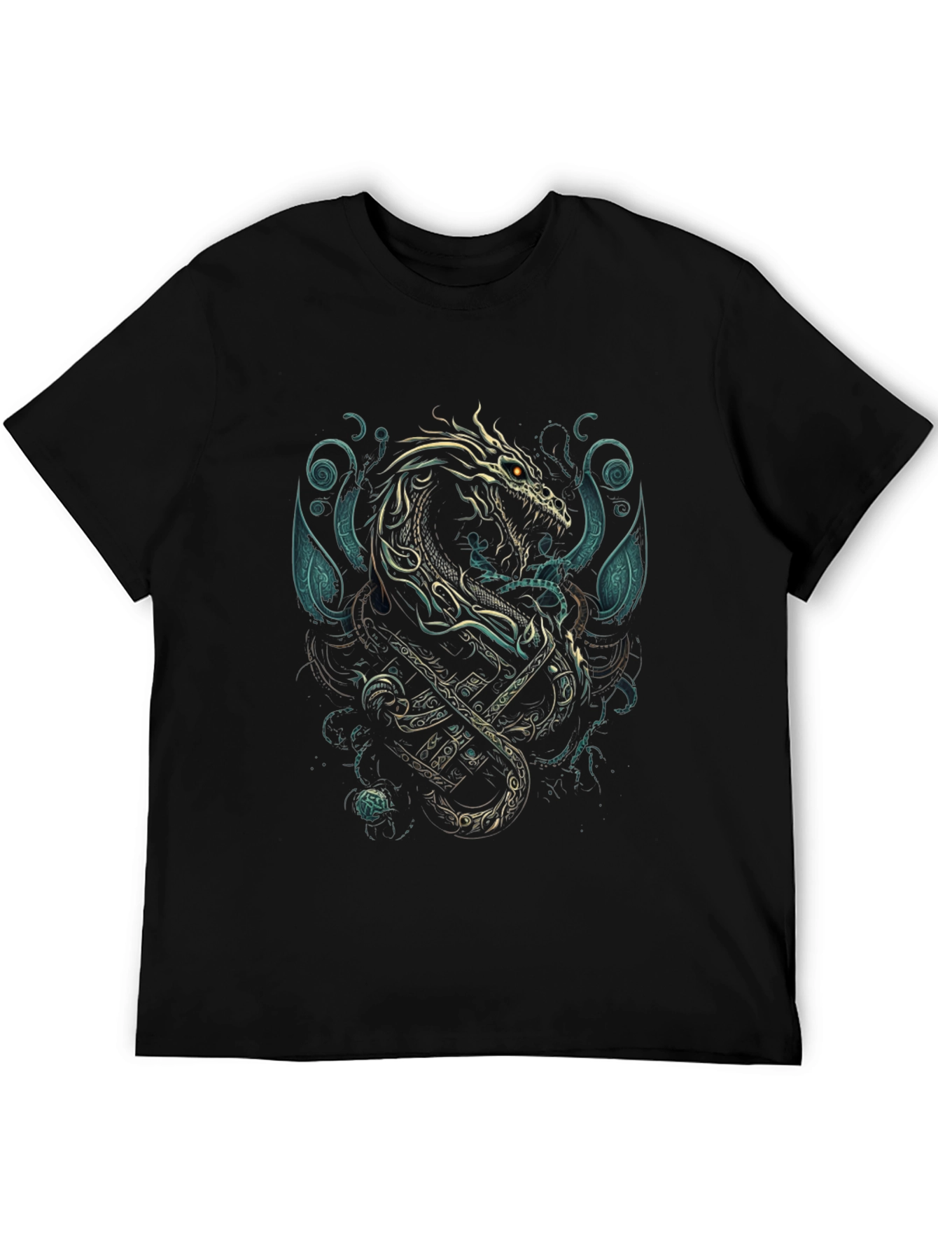 Dragon & Anchor Graphic Tee - Black