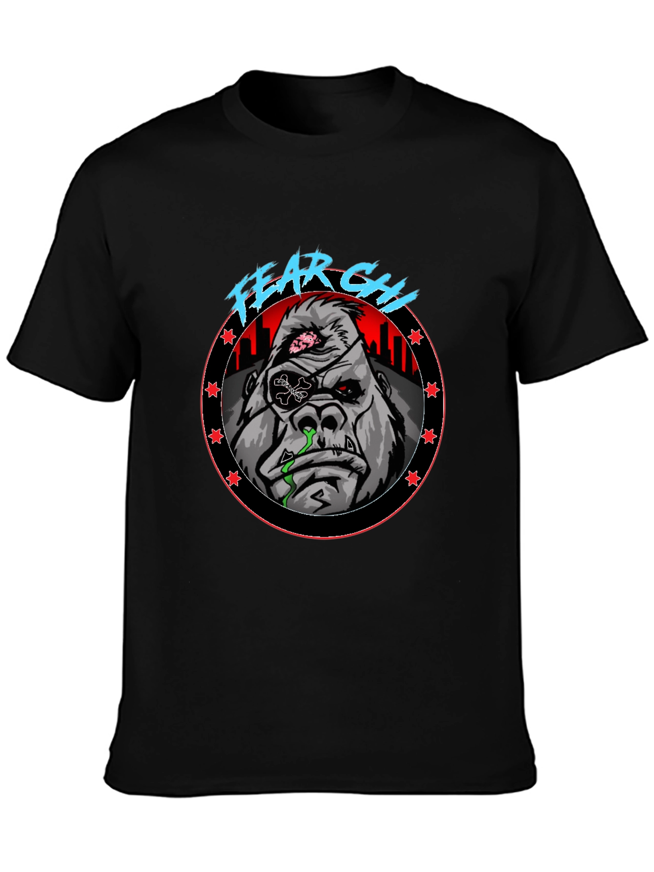 Fear Ghoul Gorilla Graphic Black T-Shirt