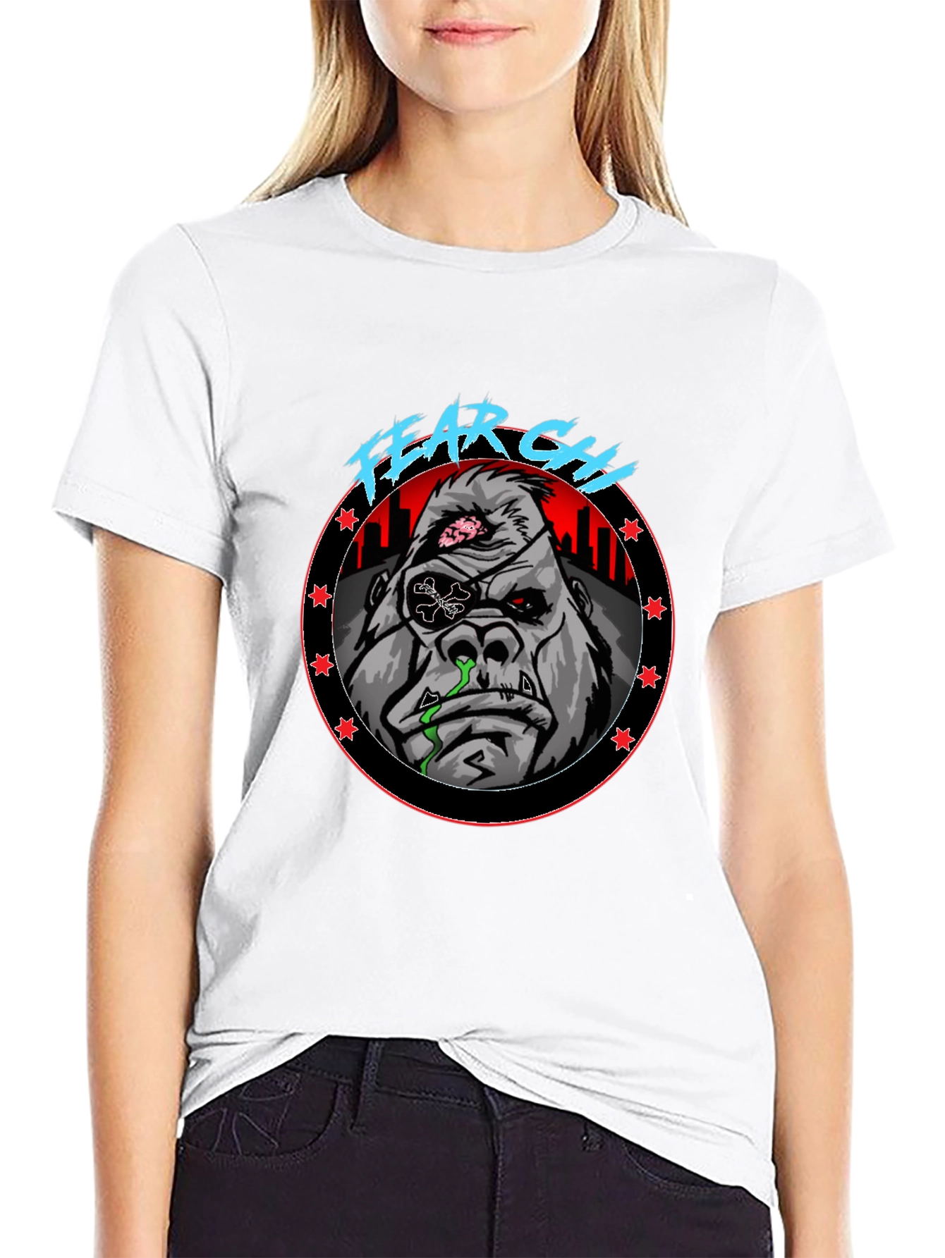 Fear Ghoul Gorilla Graphic Black T-Shirt