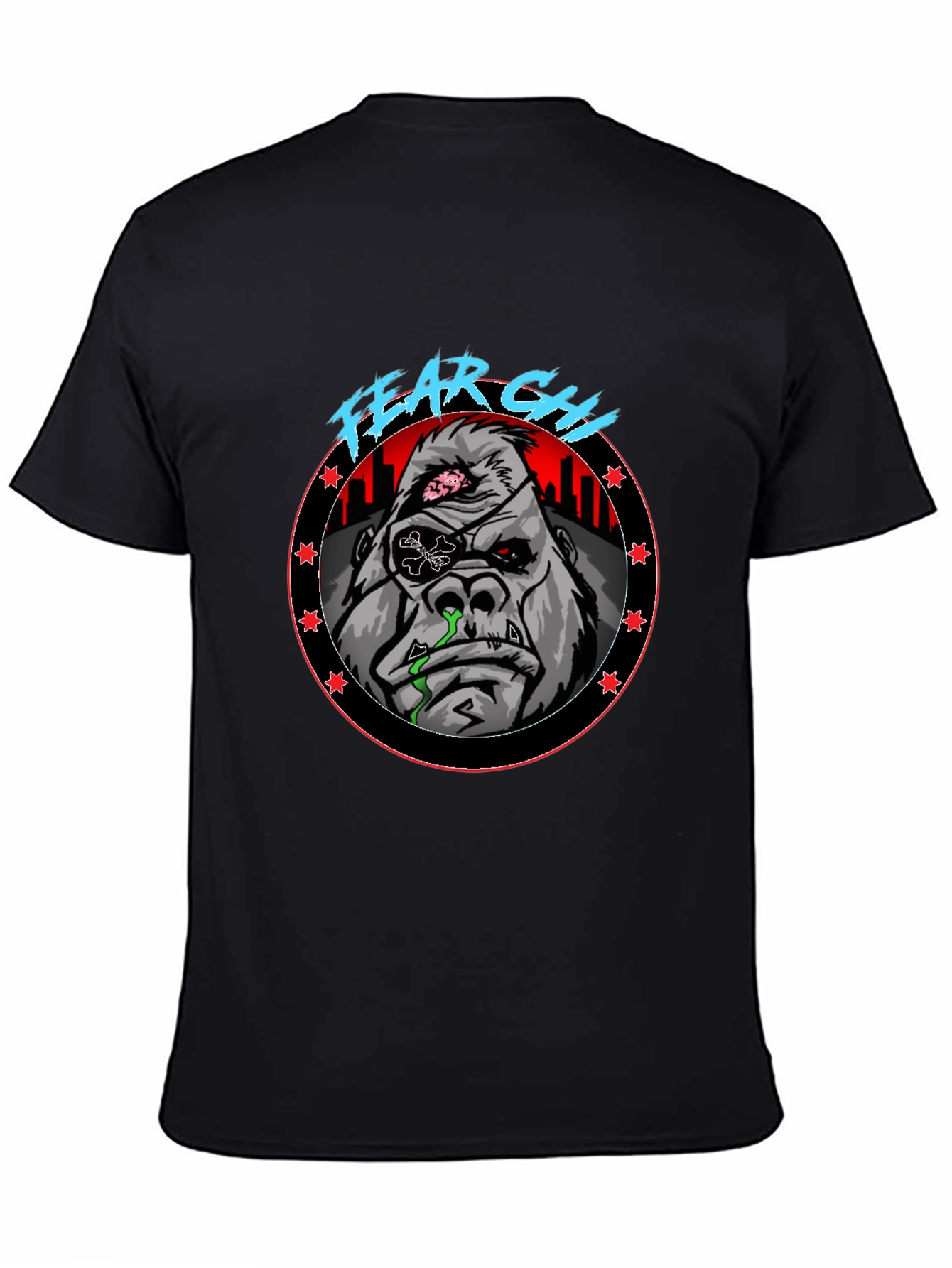 Fear Ghoul Gorilla Graphic Black T-Shirt