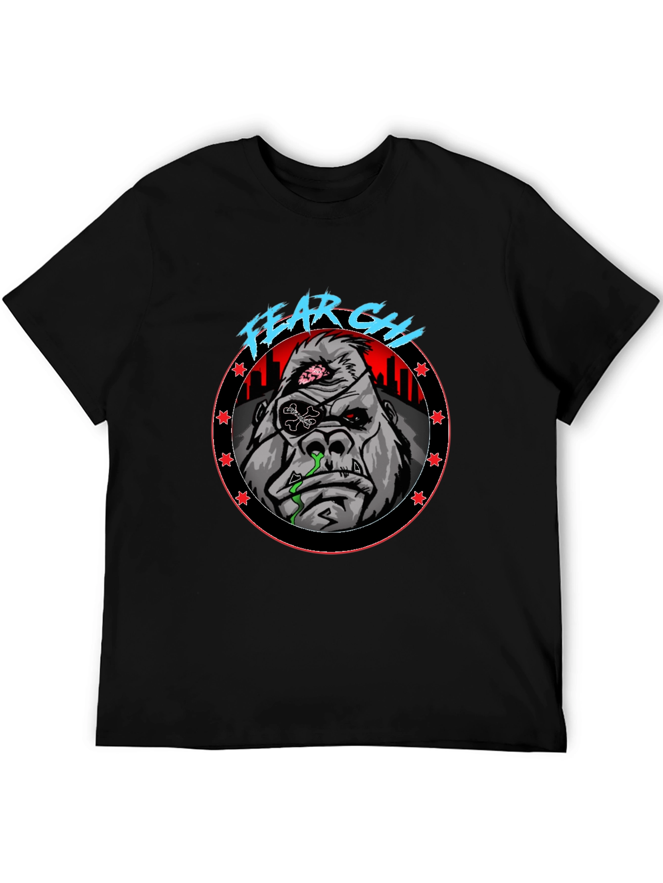 Fear Ghoul Gorilla Graphic Black T-Shirt