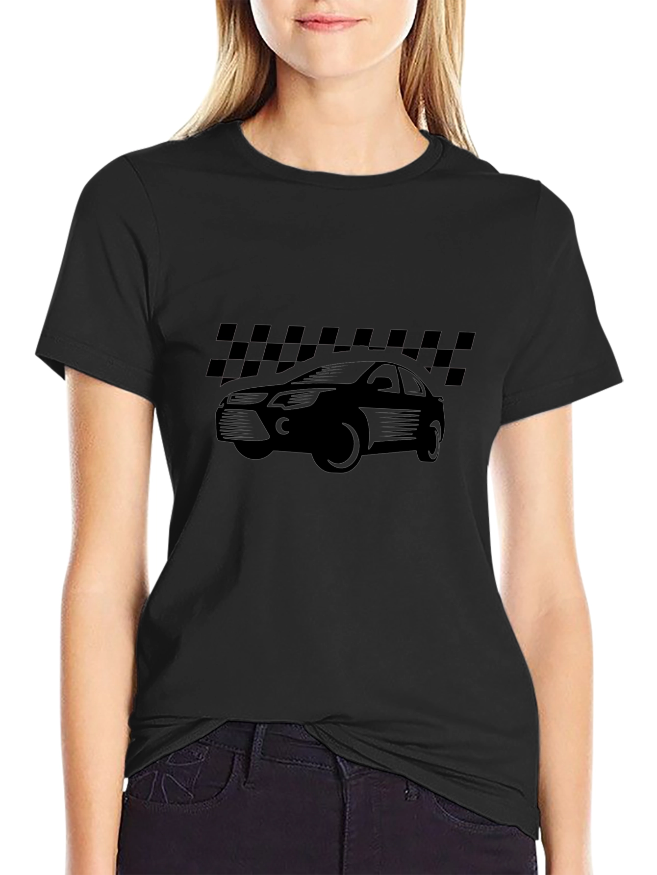 Mens Black Car Graphic T-Shirt