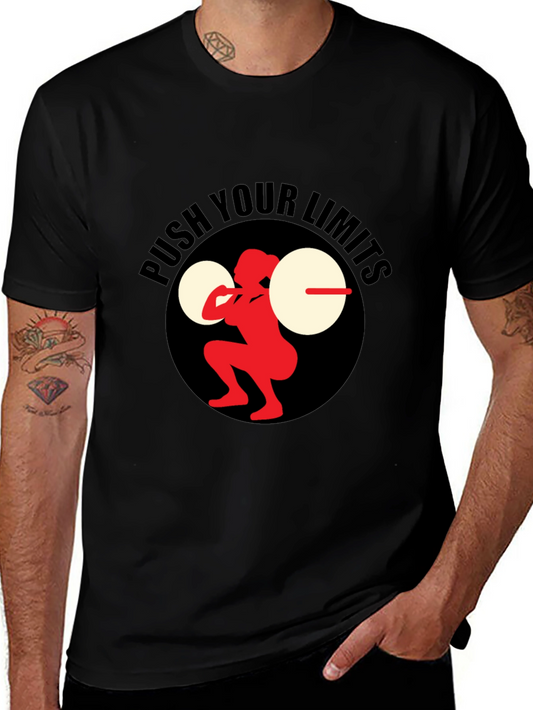 Push Your Limits Black Graphic Tee - Fitness Apparel