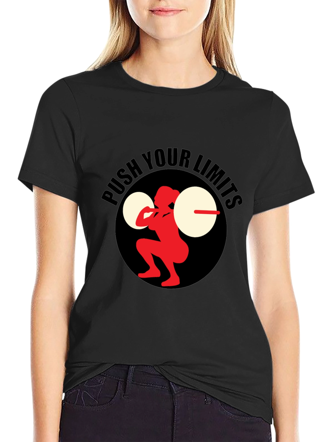 Push Your Limits Black Graphic Tee - Fitness Apparel