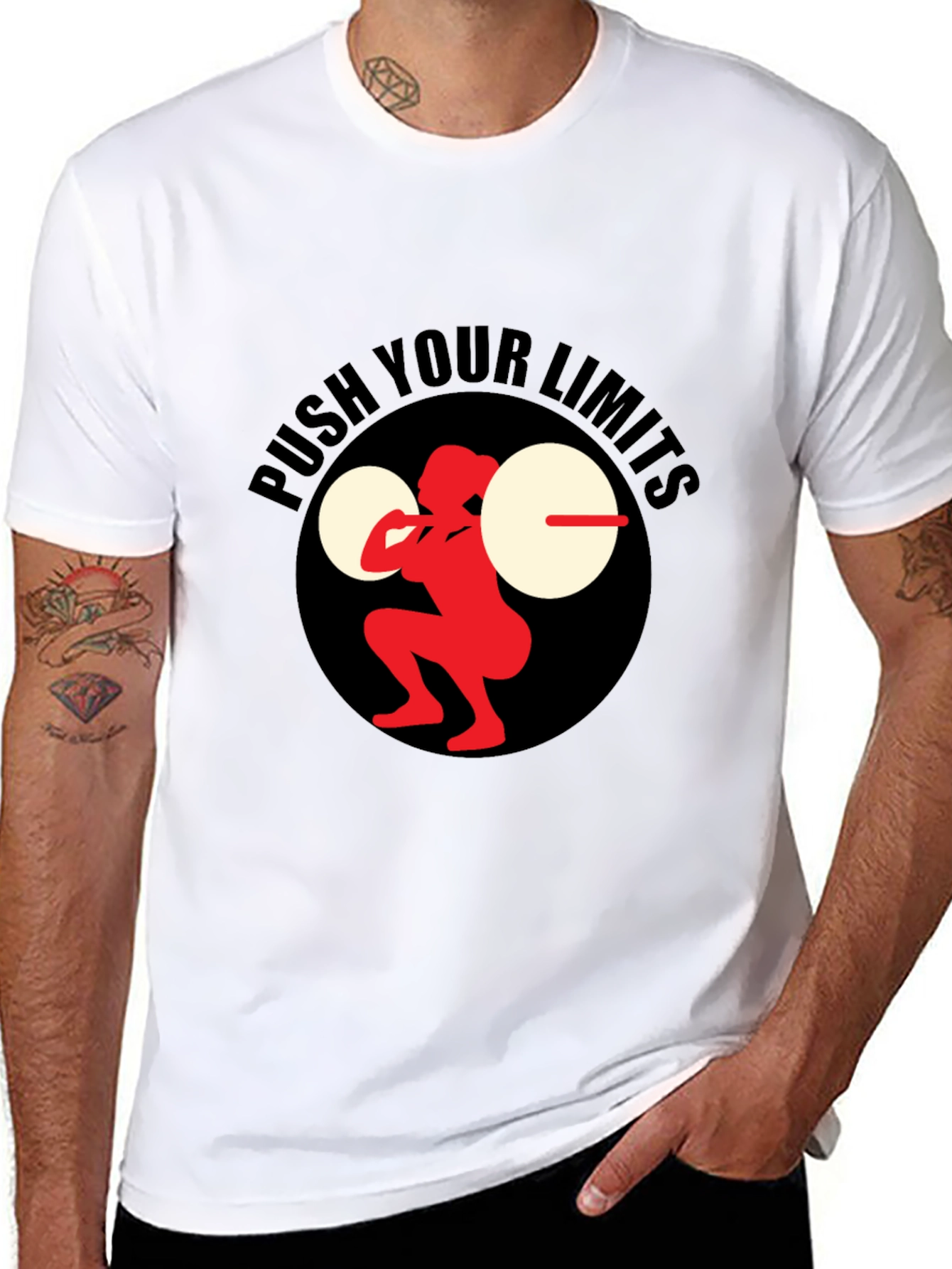 Push Your Limits Black Graphic Tee - Fitness Apparel