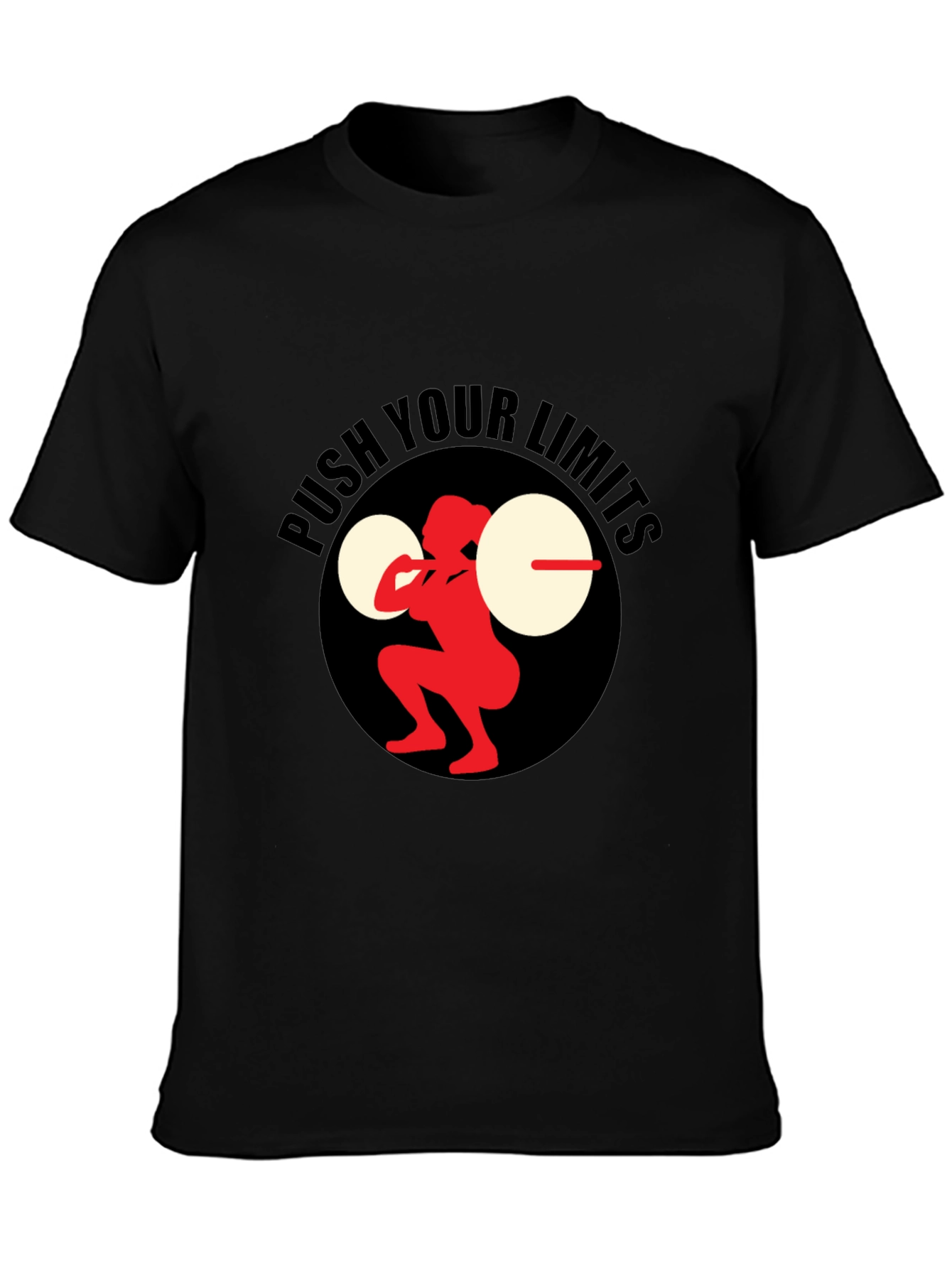 Push Your Limits Black Graphic Tee - Fitness Apparel