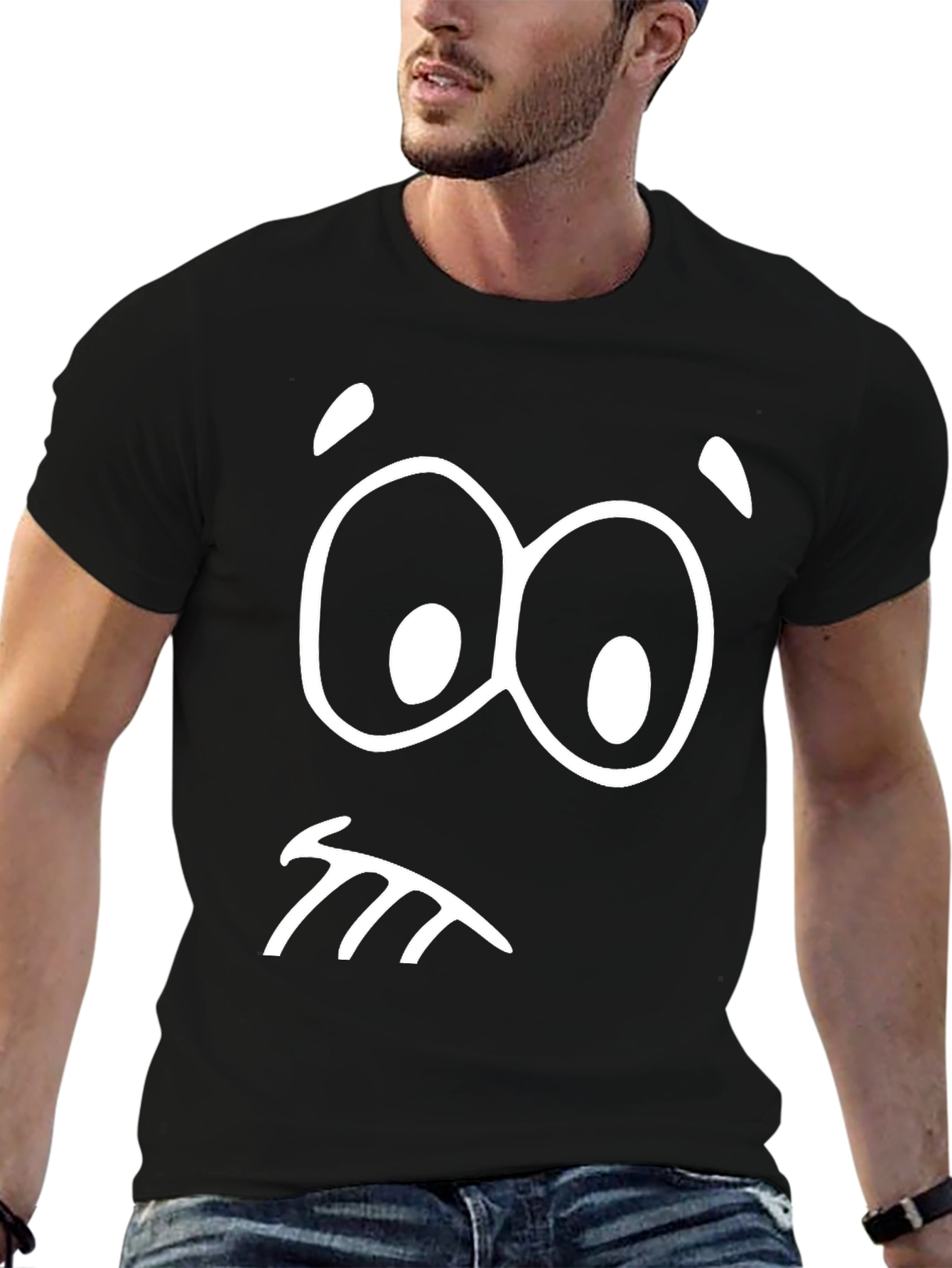 Funny Face Graphic T-Shirt - Black