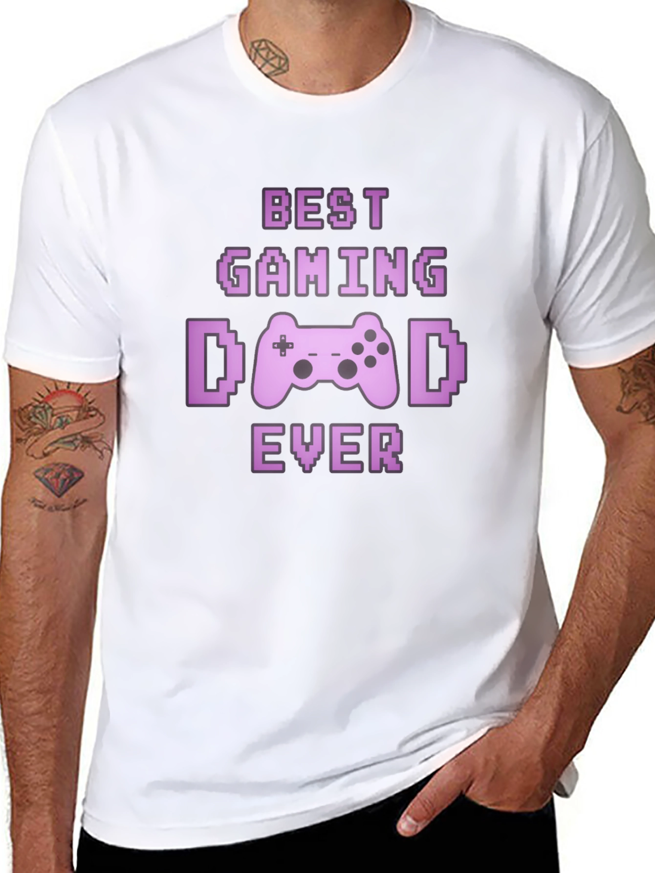 Best Gaming Dad Ever Black T-Shirt