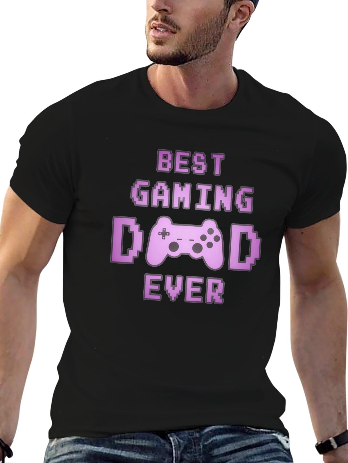 Best Gaming Dad Ever Black T-Shirt