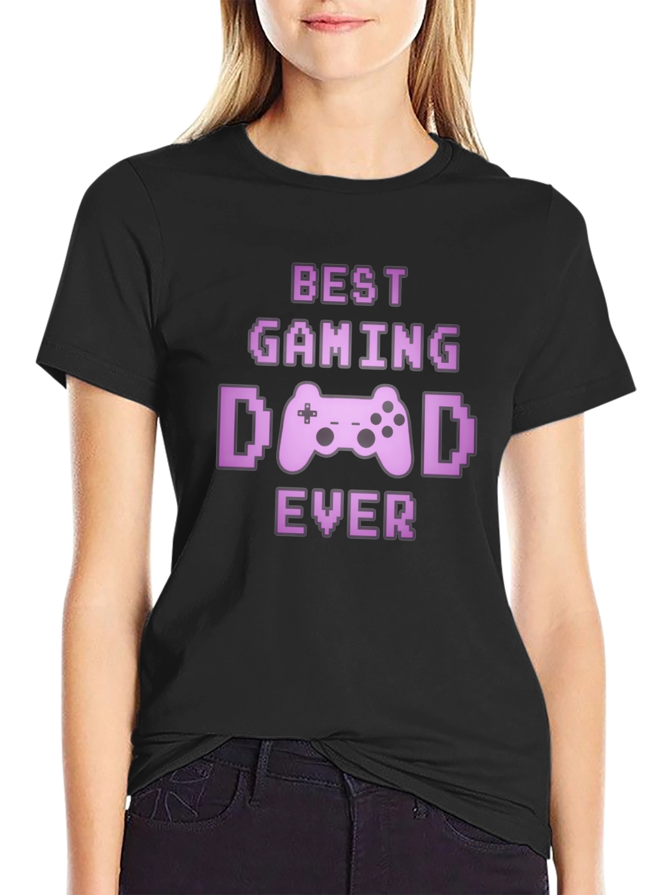 Best Gaming Dad Ever Black T-Shirt