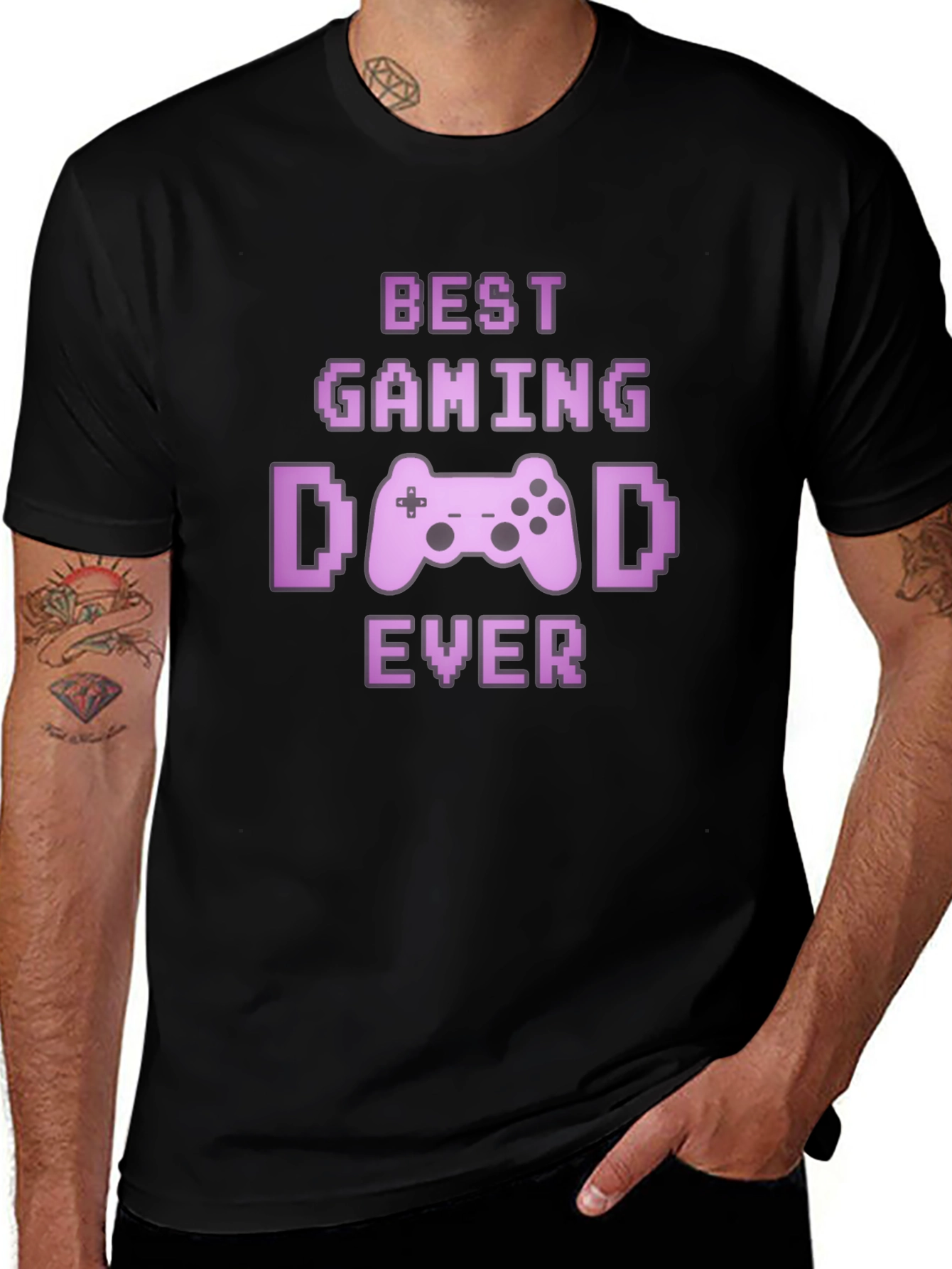 Best Gaming Dad Ever Black T-Shirt
