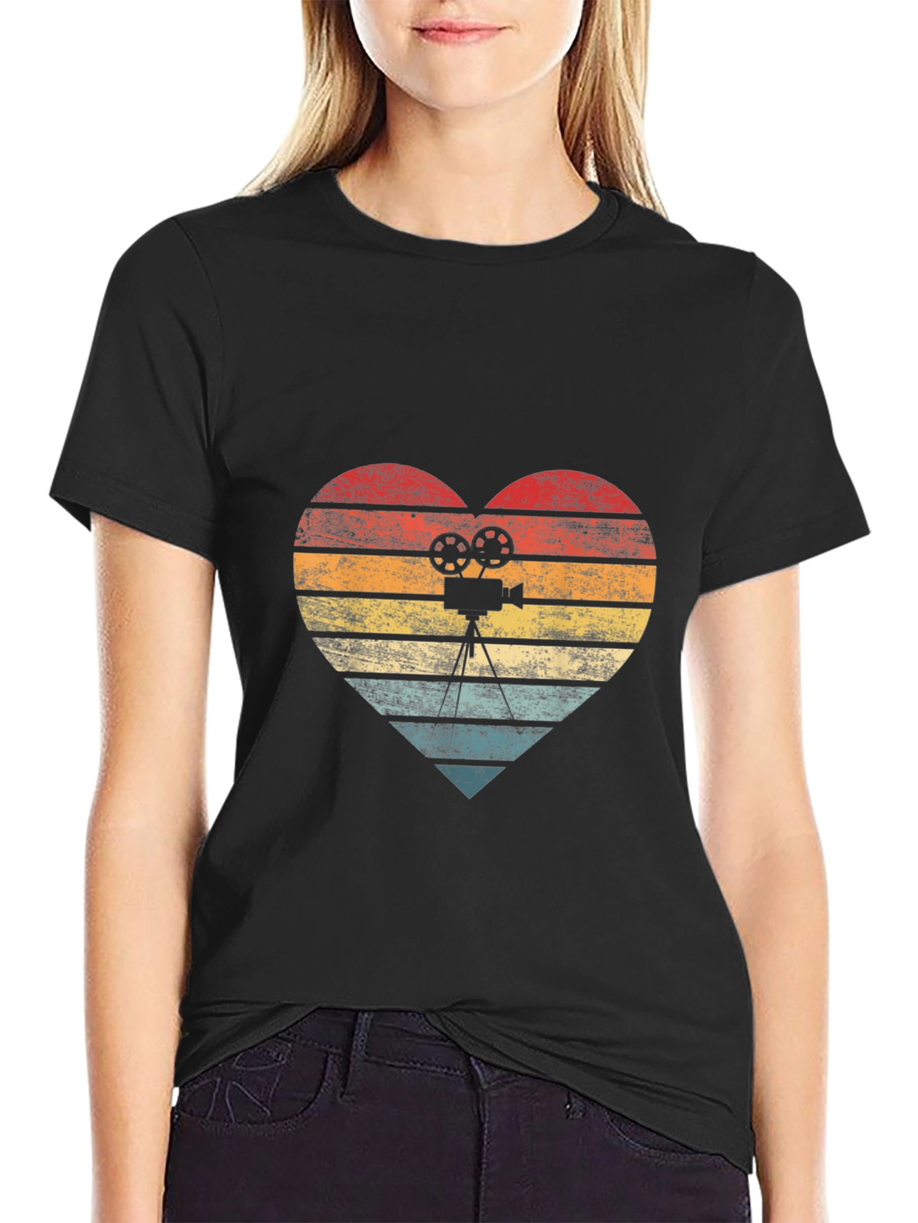 Retro Camera Heart Graphic Tee
