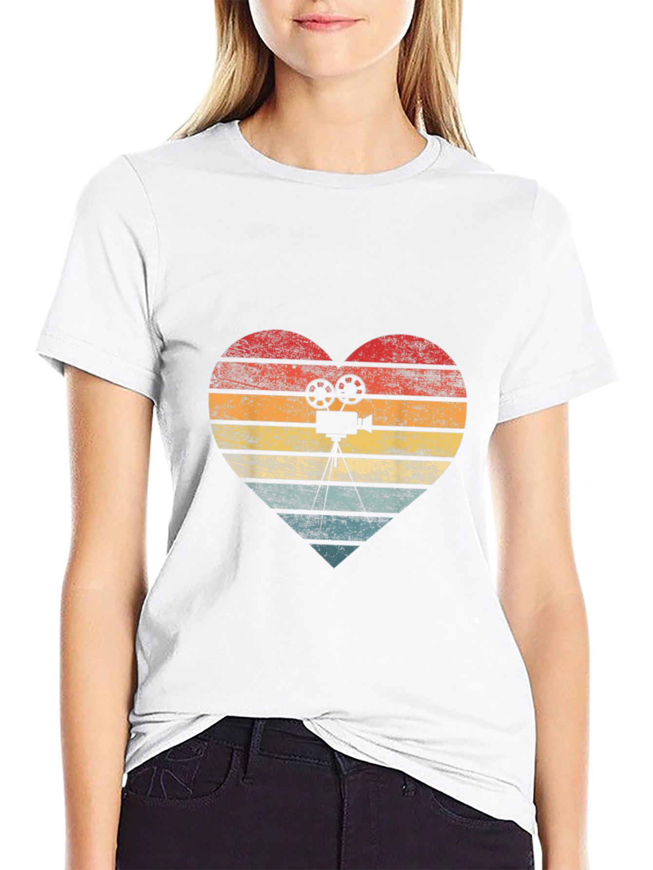 Retro Camera Heart Graphic Tee