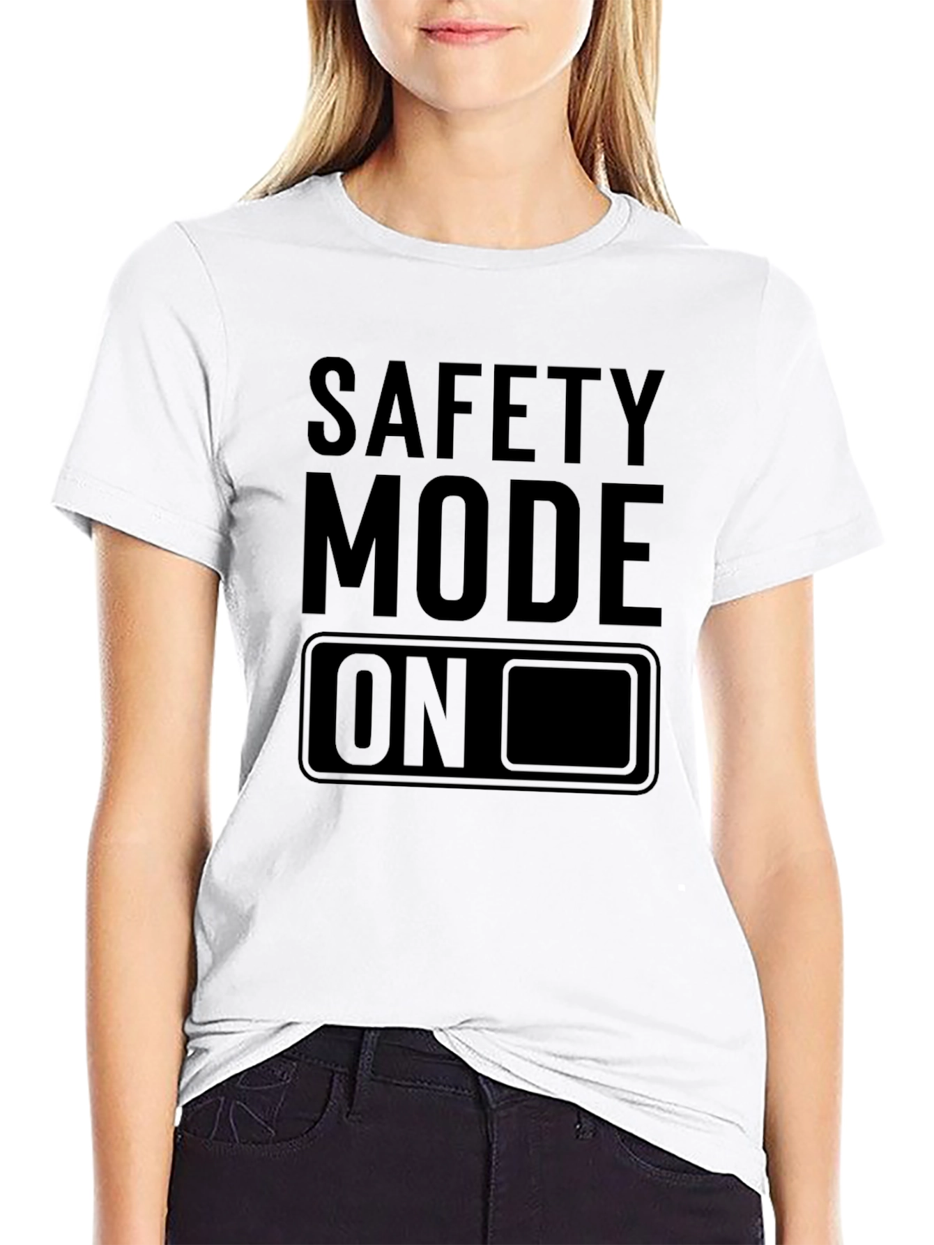 Safety Mode On Black Graphic Tee