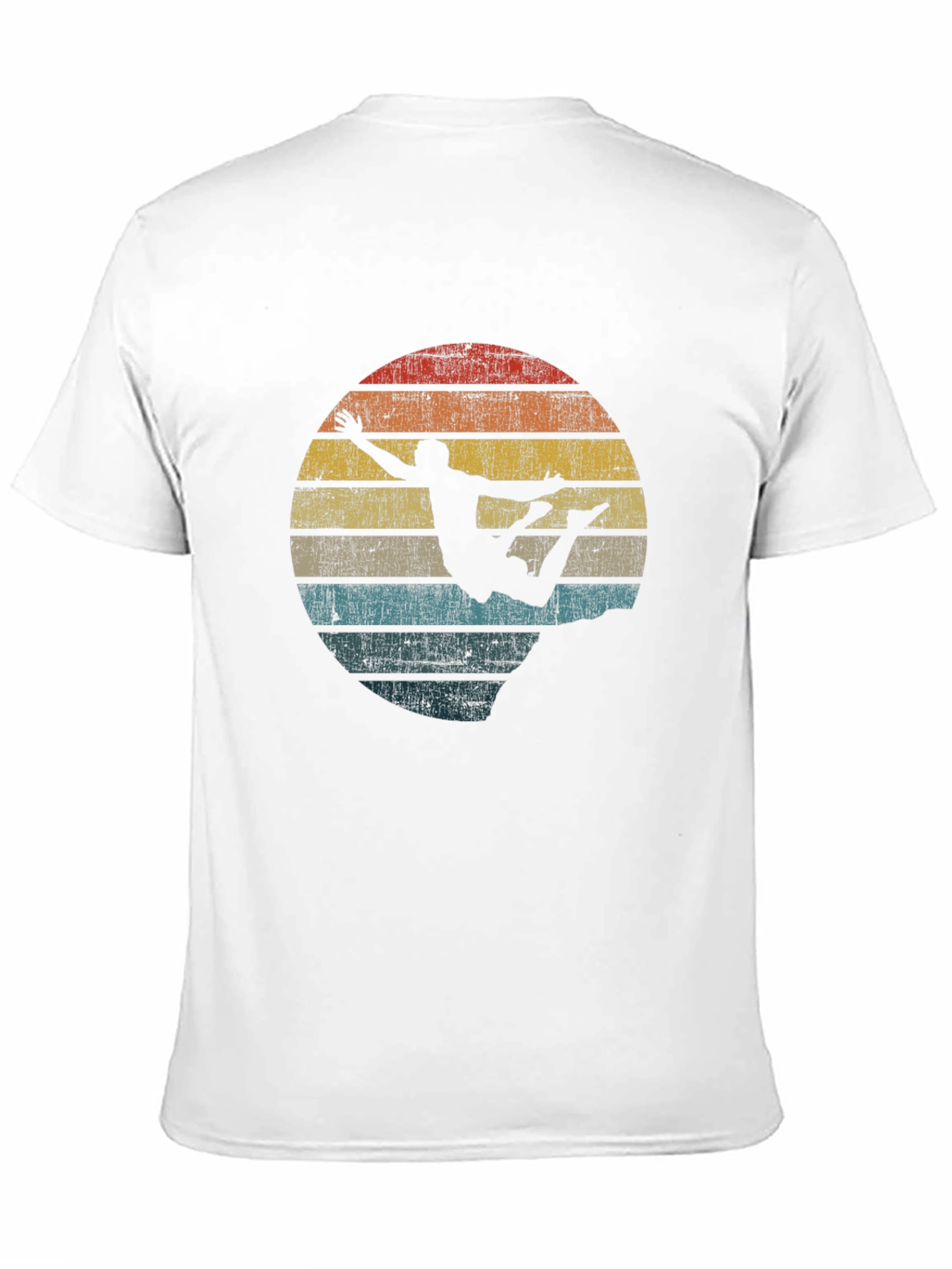 Retro Skydiver Graphic Tee - Black Cotton T-Shirt