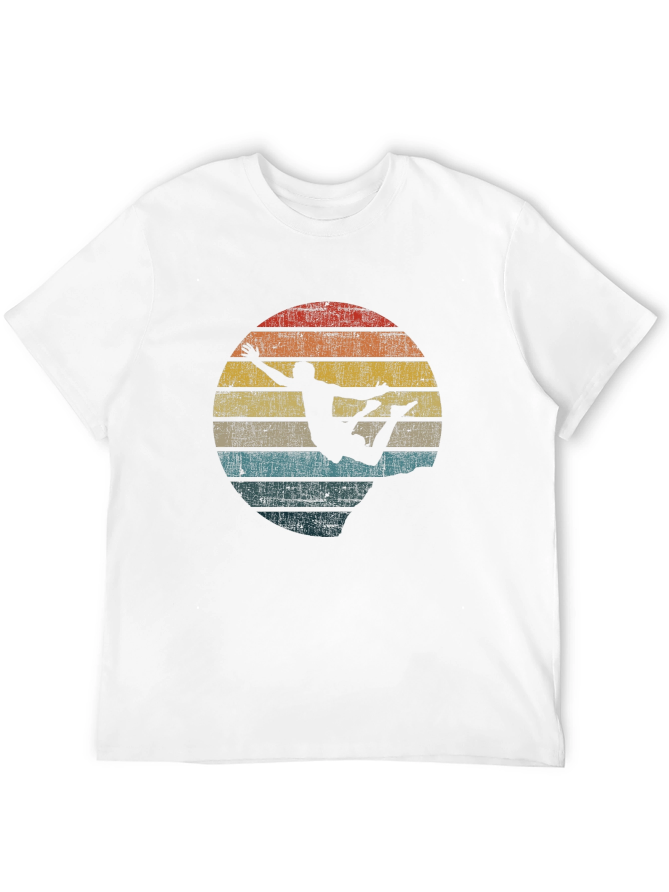 Retro Skydiver Graphic Tee - Black Cotton T-Shirt