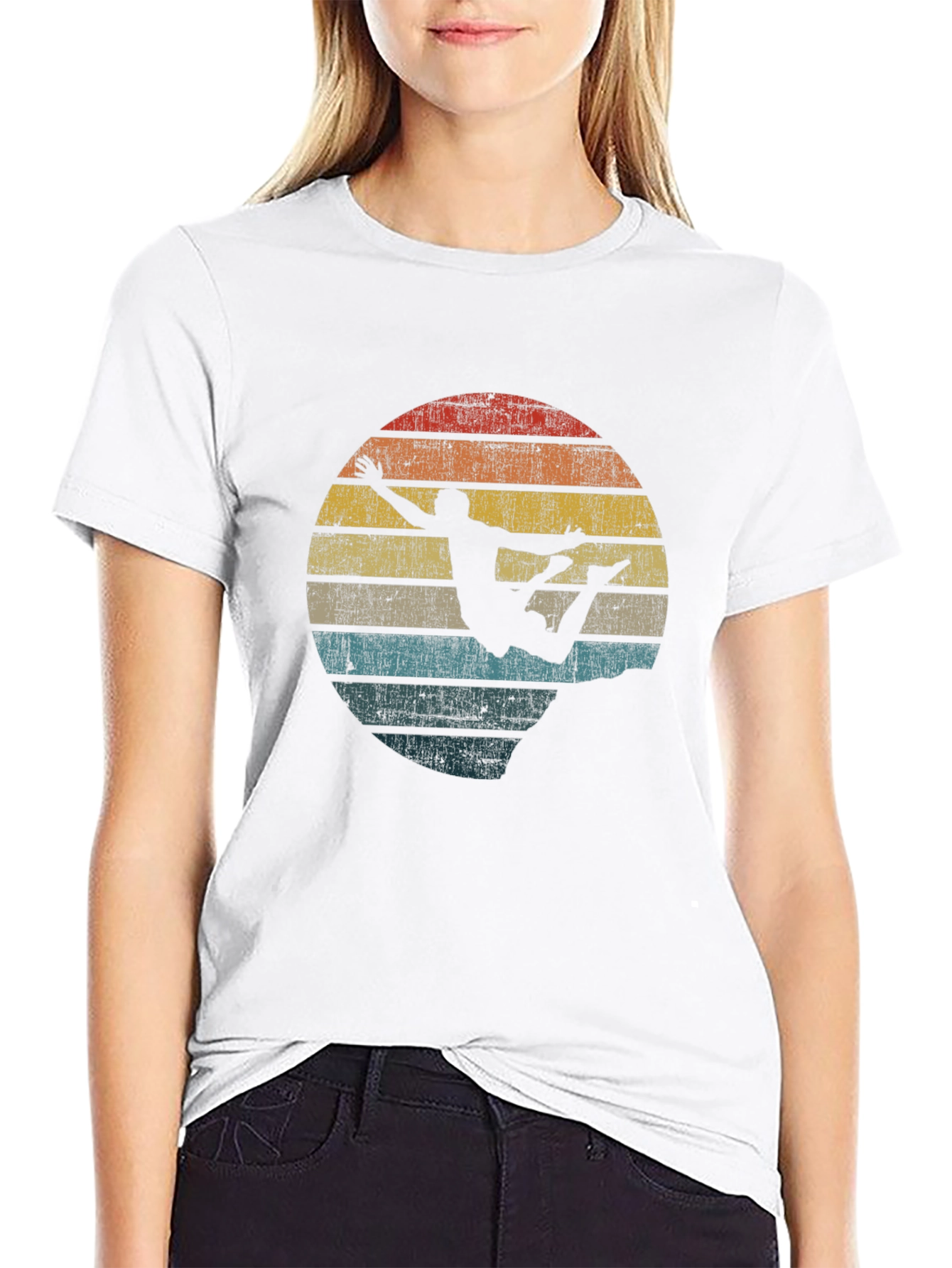 Retro Skydiver Graphic Tee - Black Cotton T-Shirt
