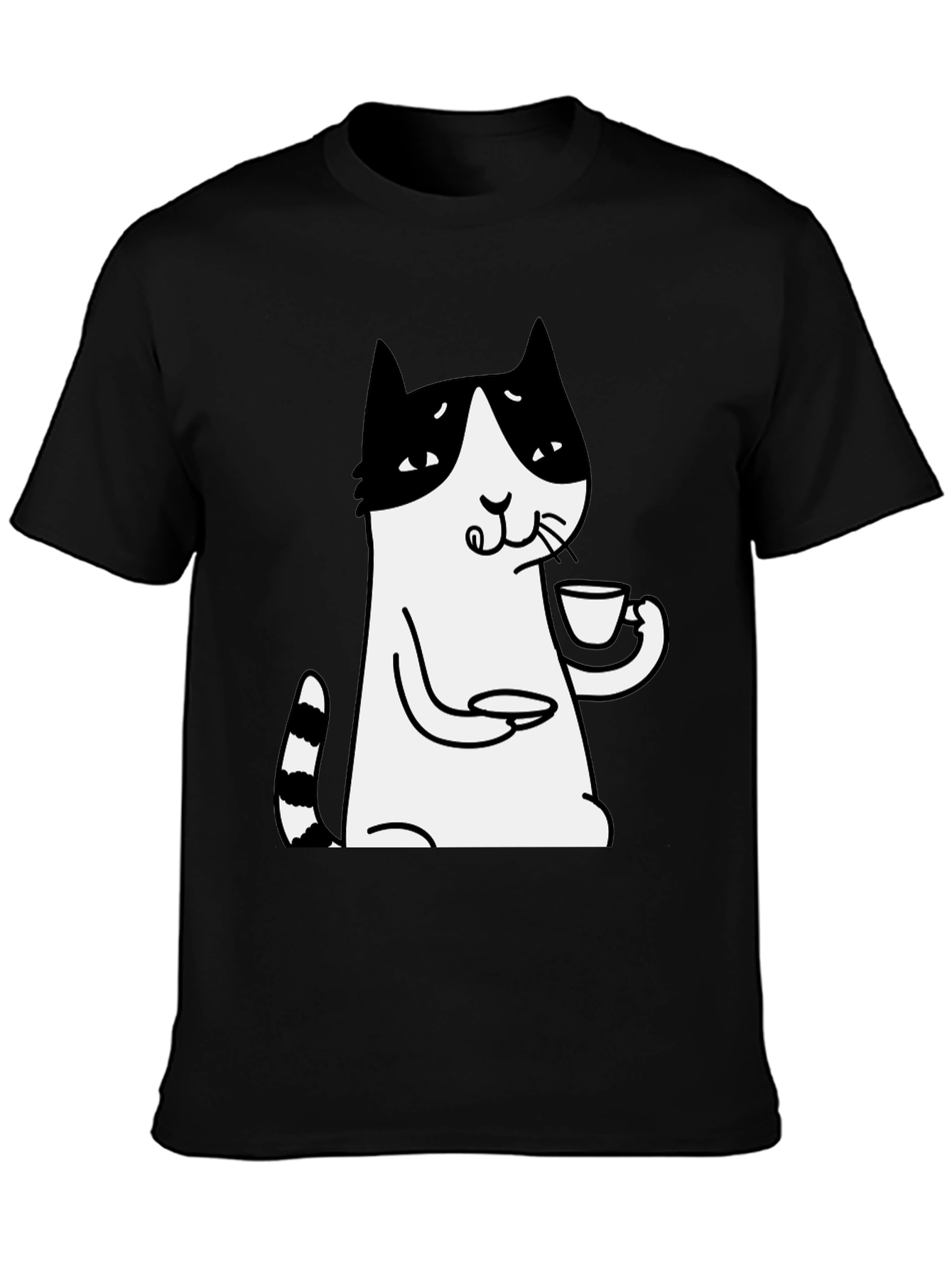 Cat Lover T-Shirt - Drinking Tea Funny Tee